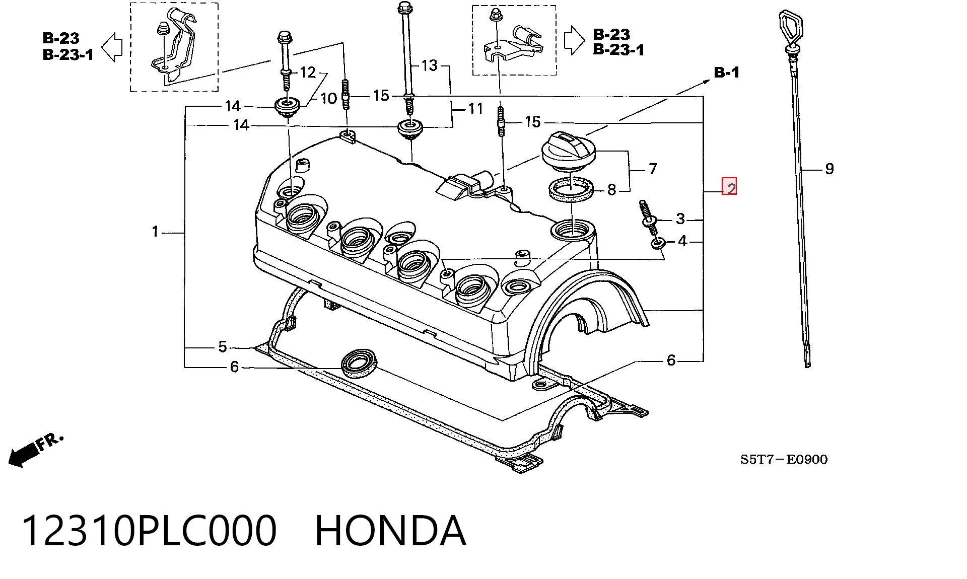 12310PLC000 Honda Tampa de válvulas