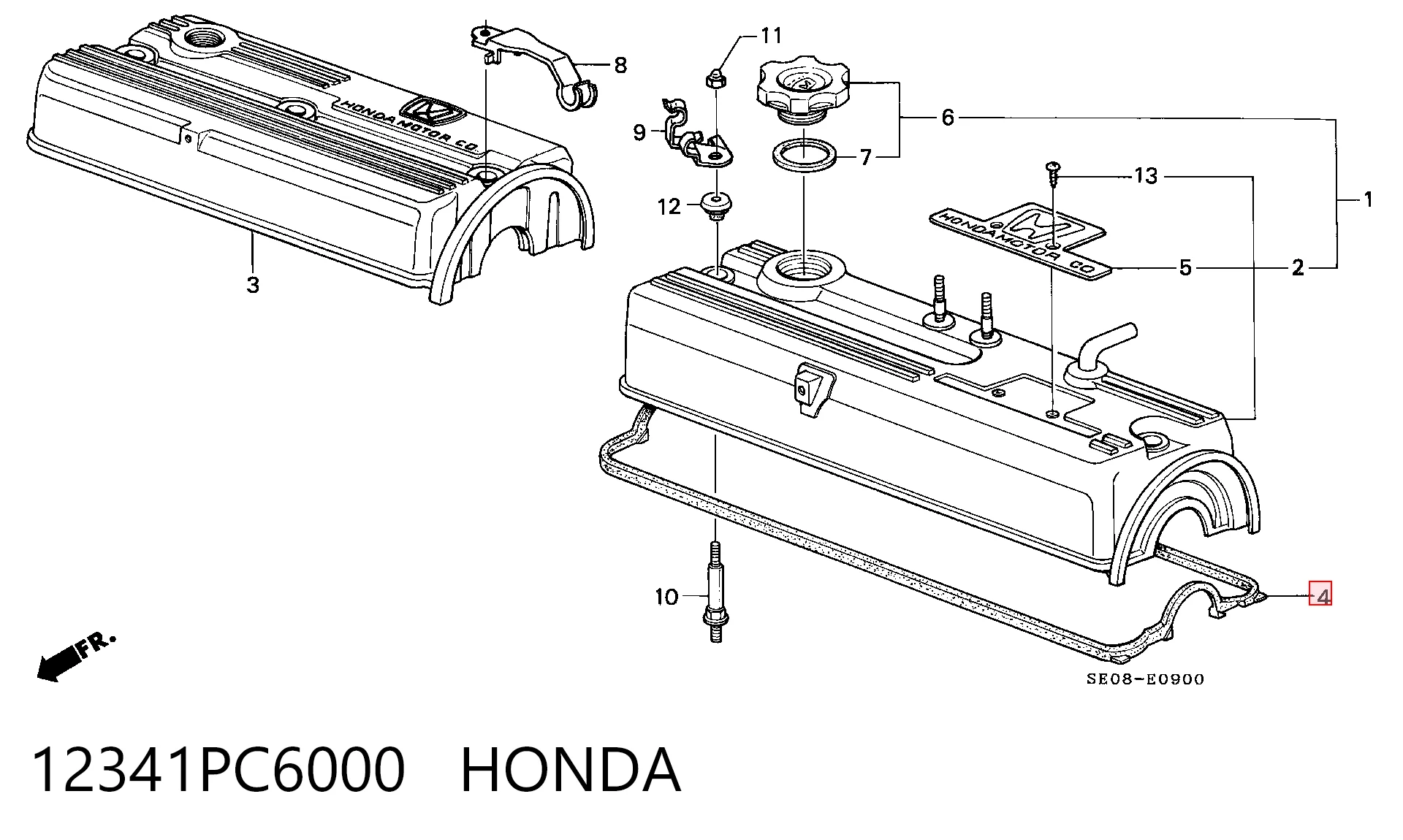 Vedante de tampa de válvulas de motor Honda Accord III CA4, CA5 ao melhor preço