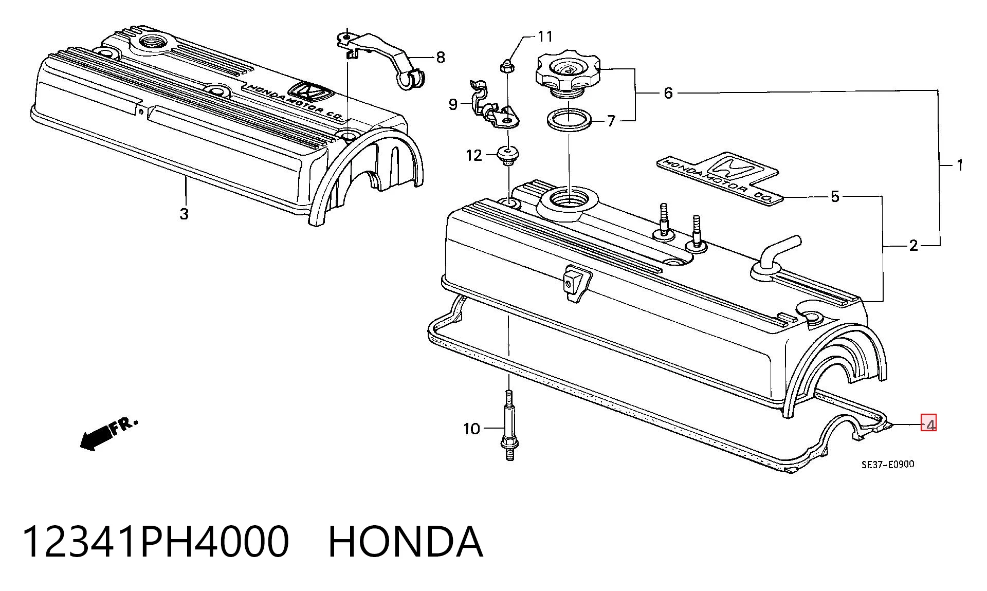  Vedante de tampa de válvulas de motor Honda Accord III sedan (CA4, CA5) (1985 - 1989) III