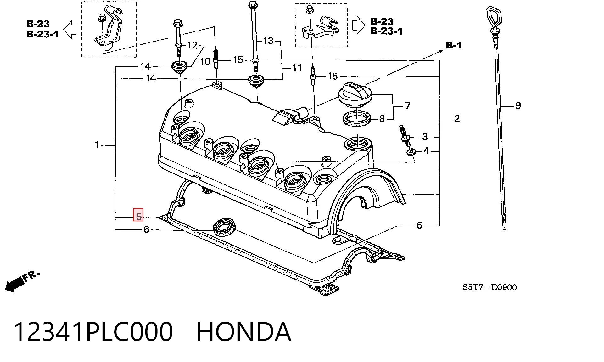 12341PLC000 Honda Vedante de tampa de válvulas de motor