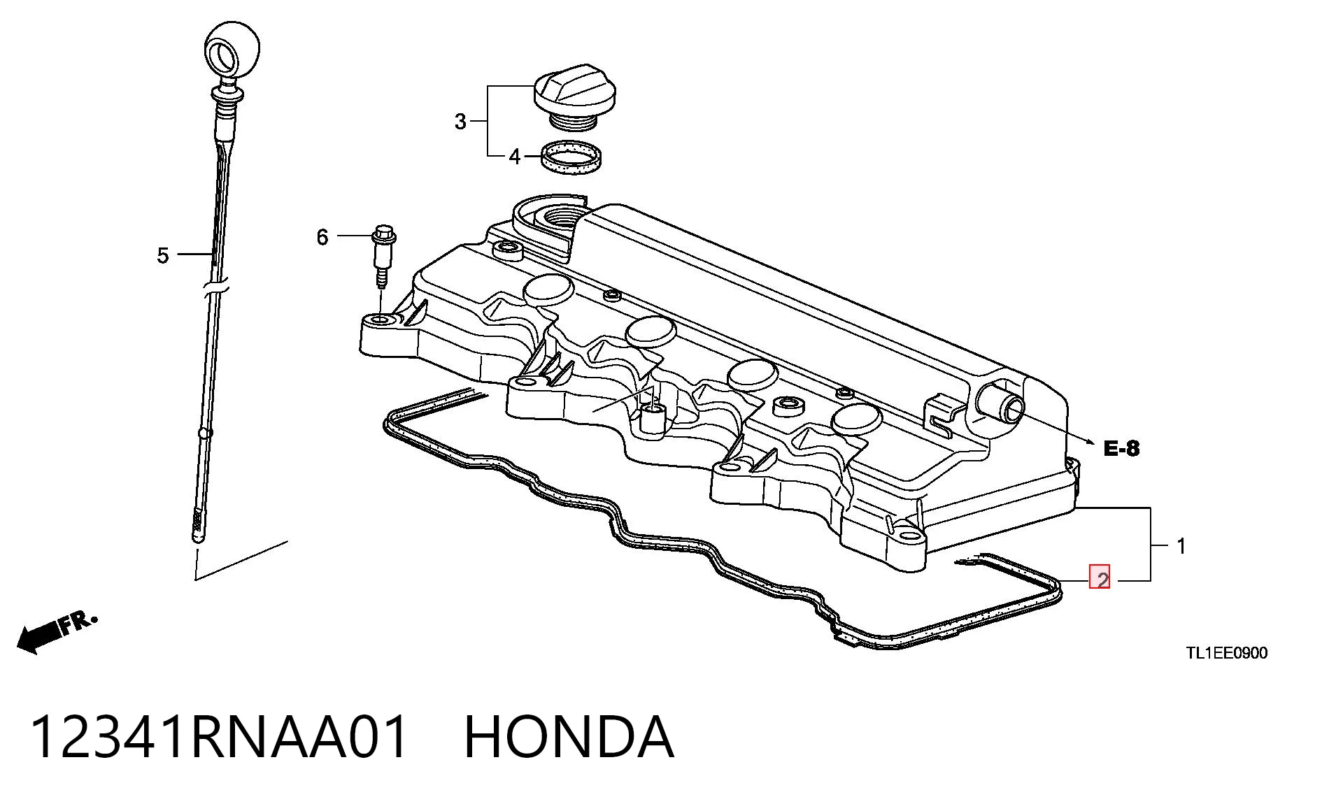 12341RNAA01 Honda Vedante de tampa de válvulas de motor