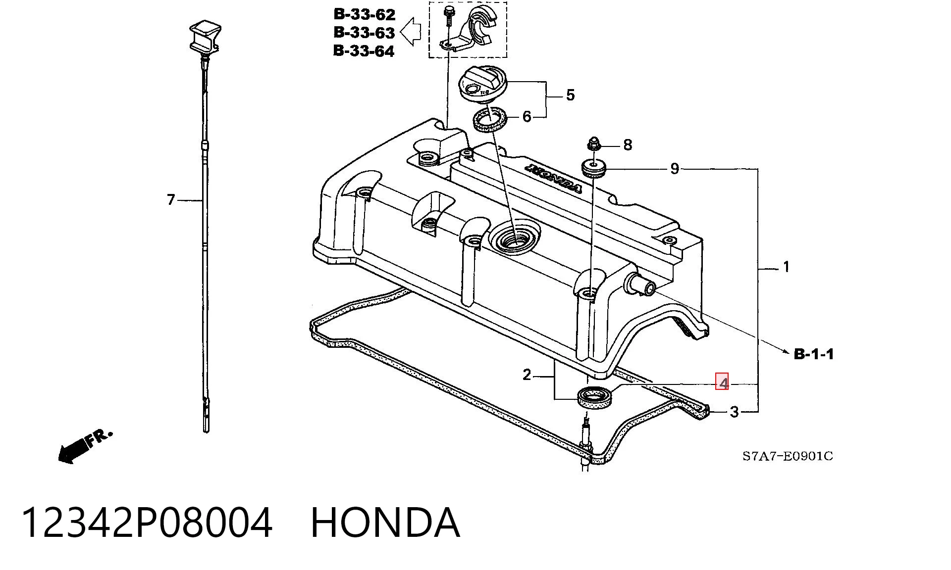 12342P08004 Honda Vedante anular da cavidade de vela