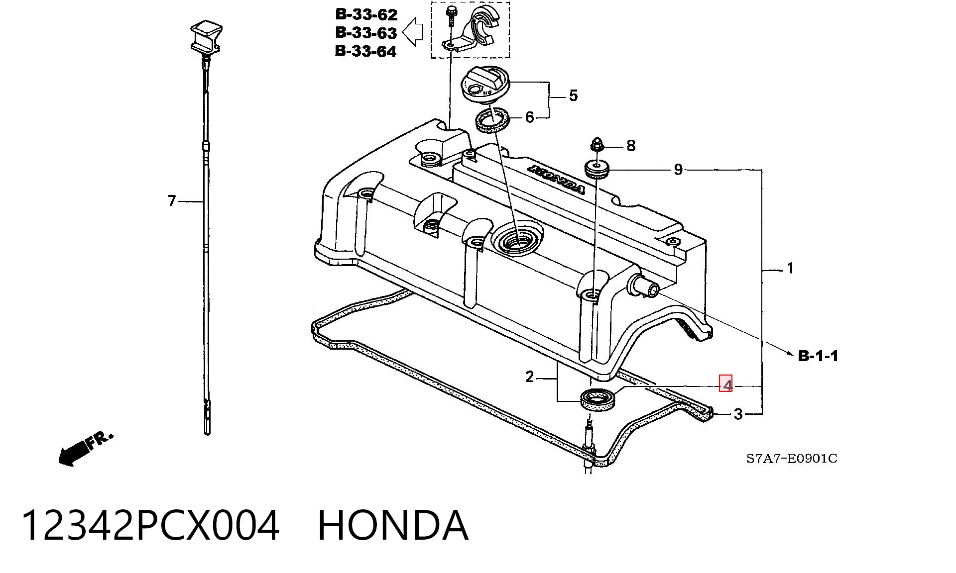 12342PCX004 Honda Vedante anular da cavidade de vela