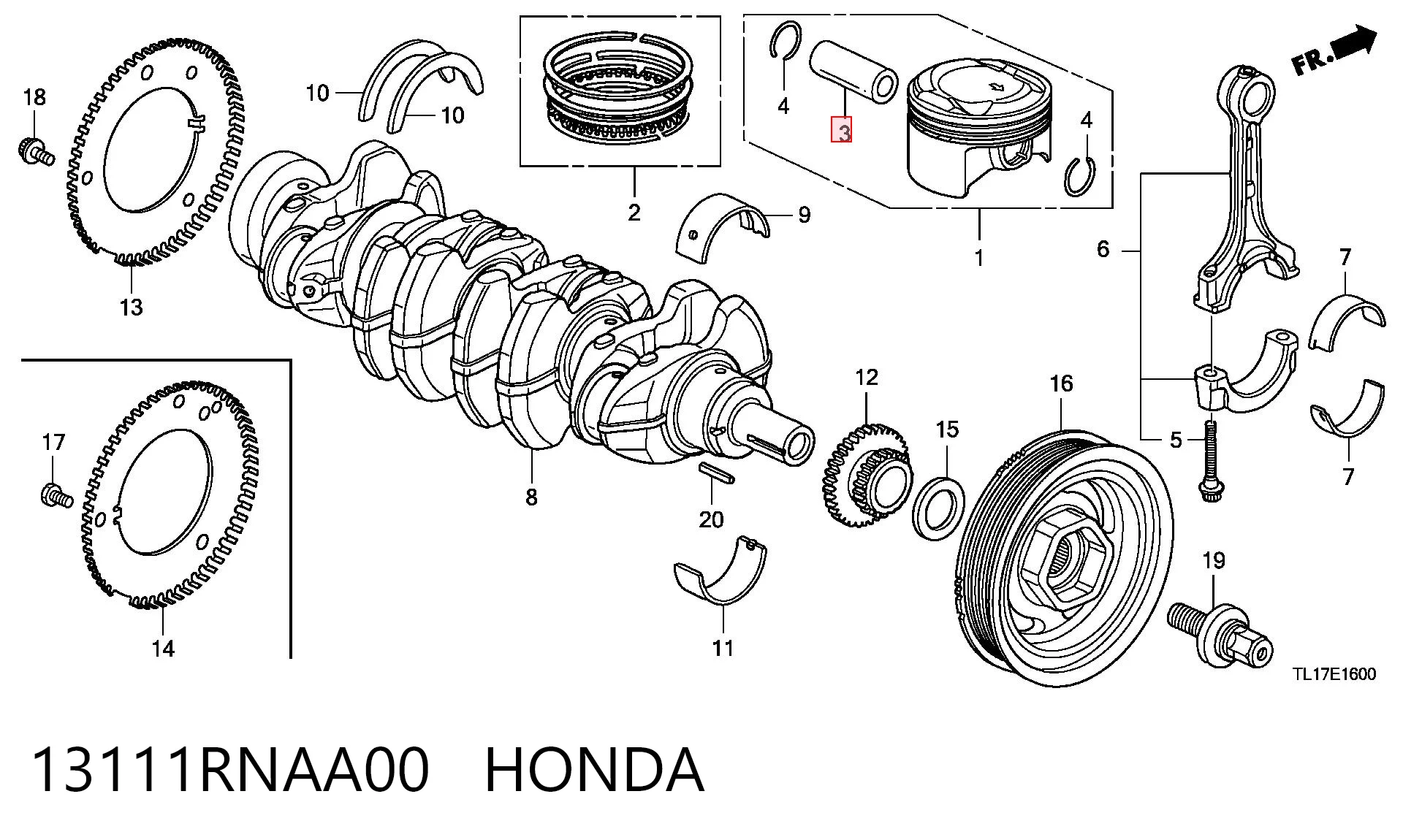13111RNAA00 Honda 