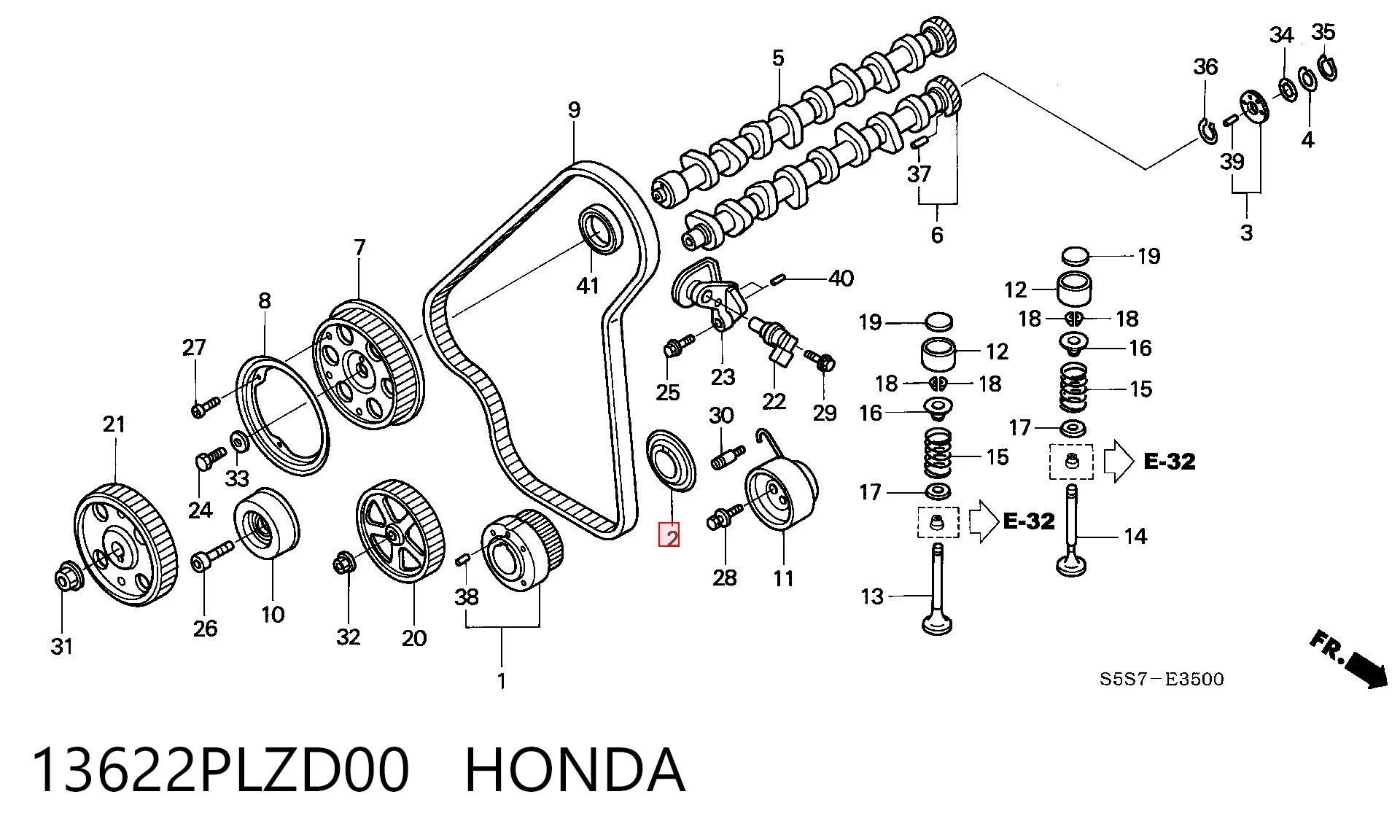 13622PLZD00 Honda