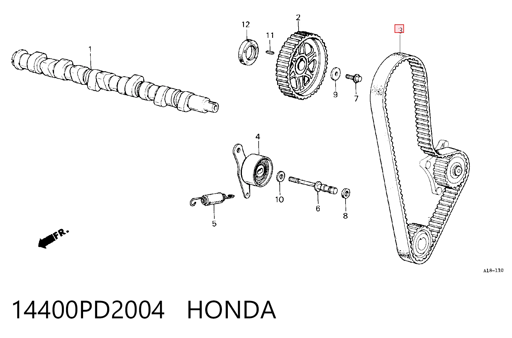 Correia do mecanismo de distribuição de gás para Honda Accord III CA5