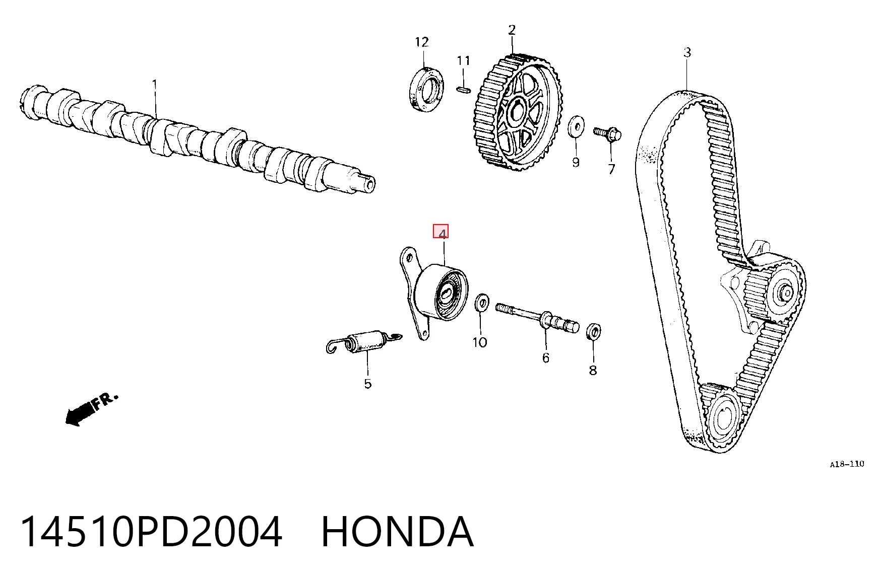 Rolo de reguladora de tensão da correia do mecanismo de distribuição de gás Honda Accord III CA4, CA5 ao melhor preço