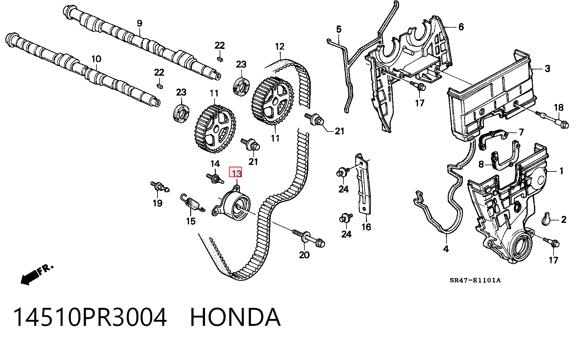 Rolo de reguladora de tensão da correia do mecanismo de distribuição de gás Honda Civic V EG ao melhor preço