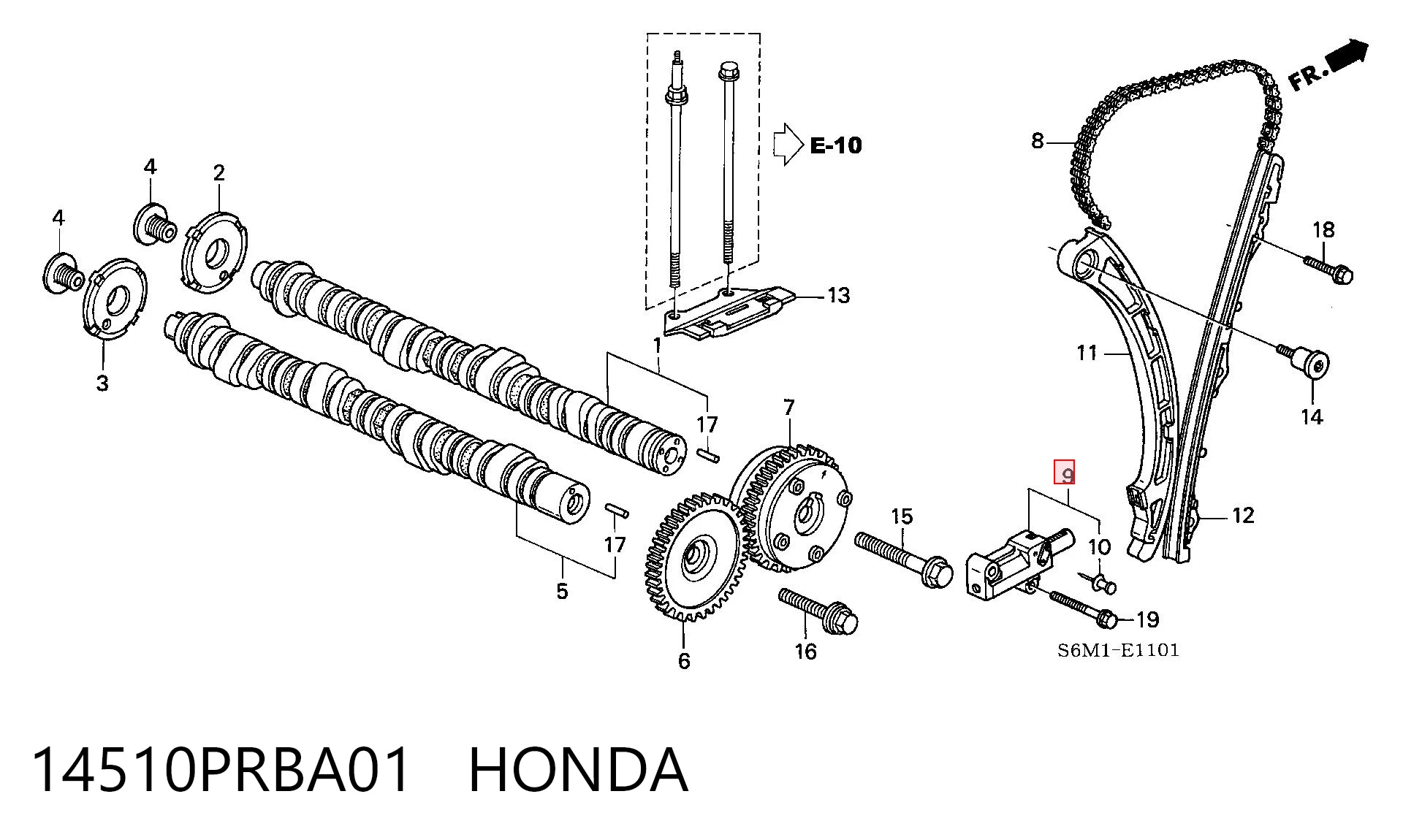Reguladora de tensão da cadeia do mecanismo de distribuição de gás para Honda Accord VII CL, CM
