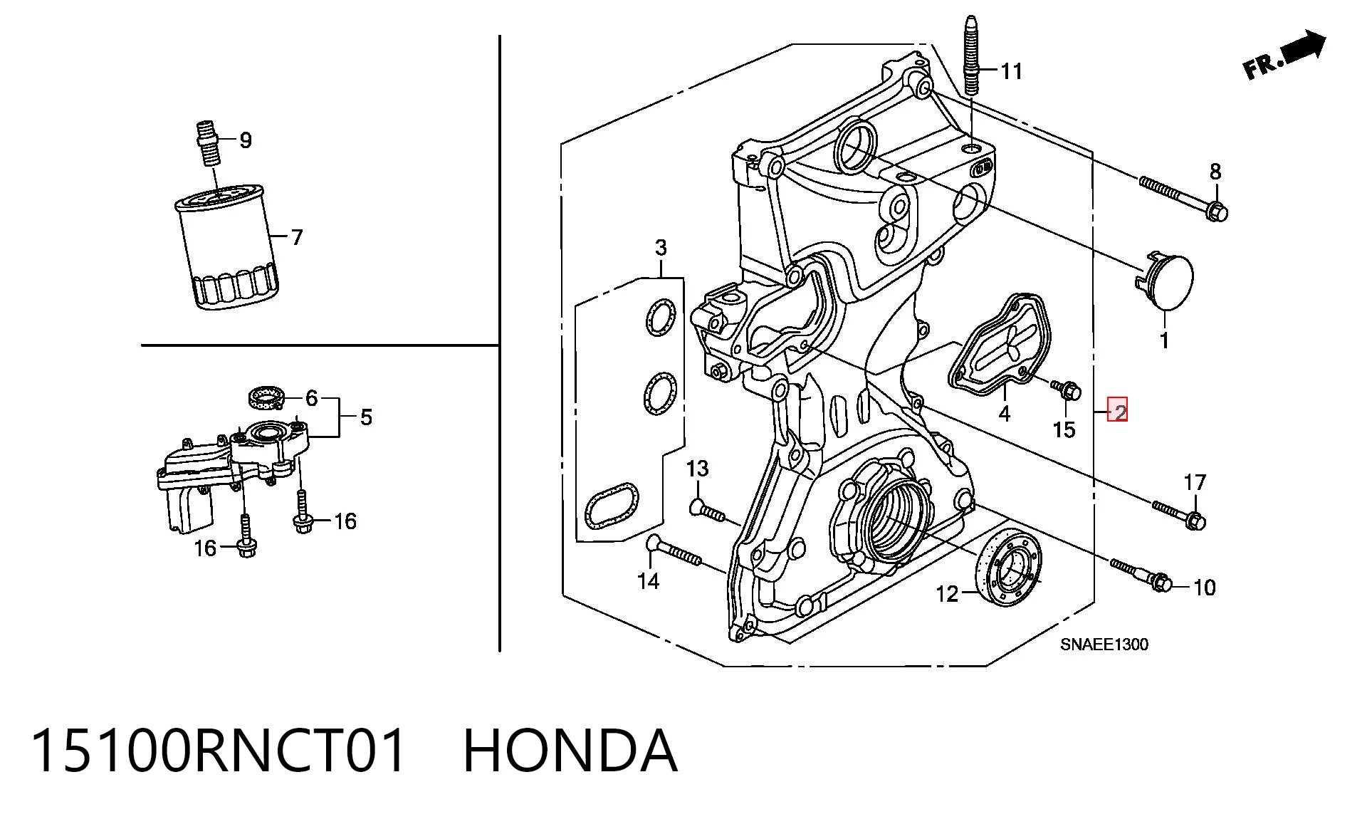 Bomba de óleo para Honda Civic VIII FD, FA