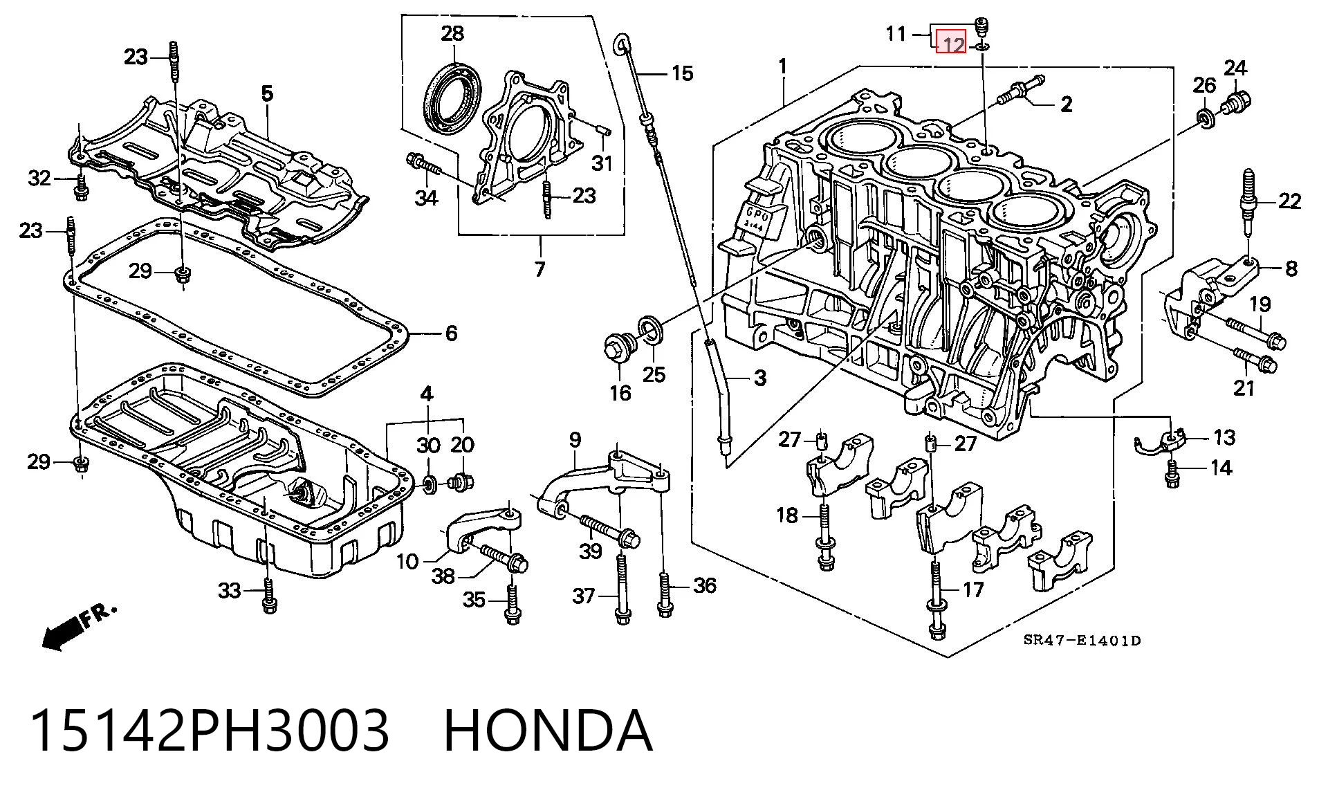 15142PH3003 Honda Vedante de tubo coletor de admissão