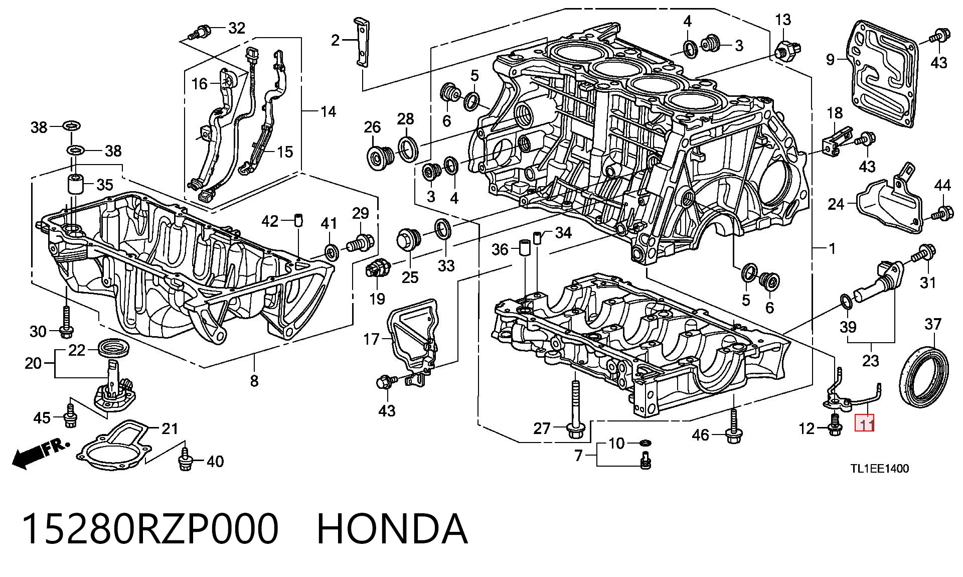 15280RZP000 Honda 