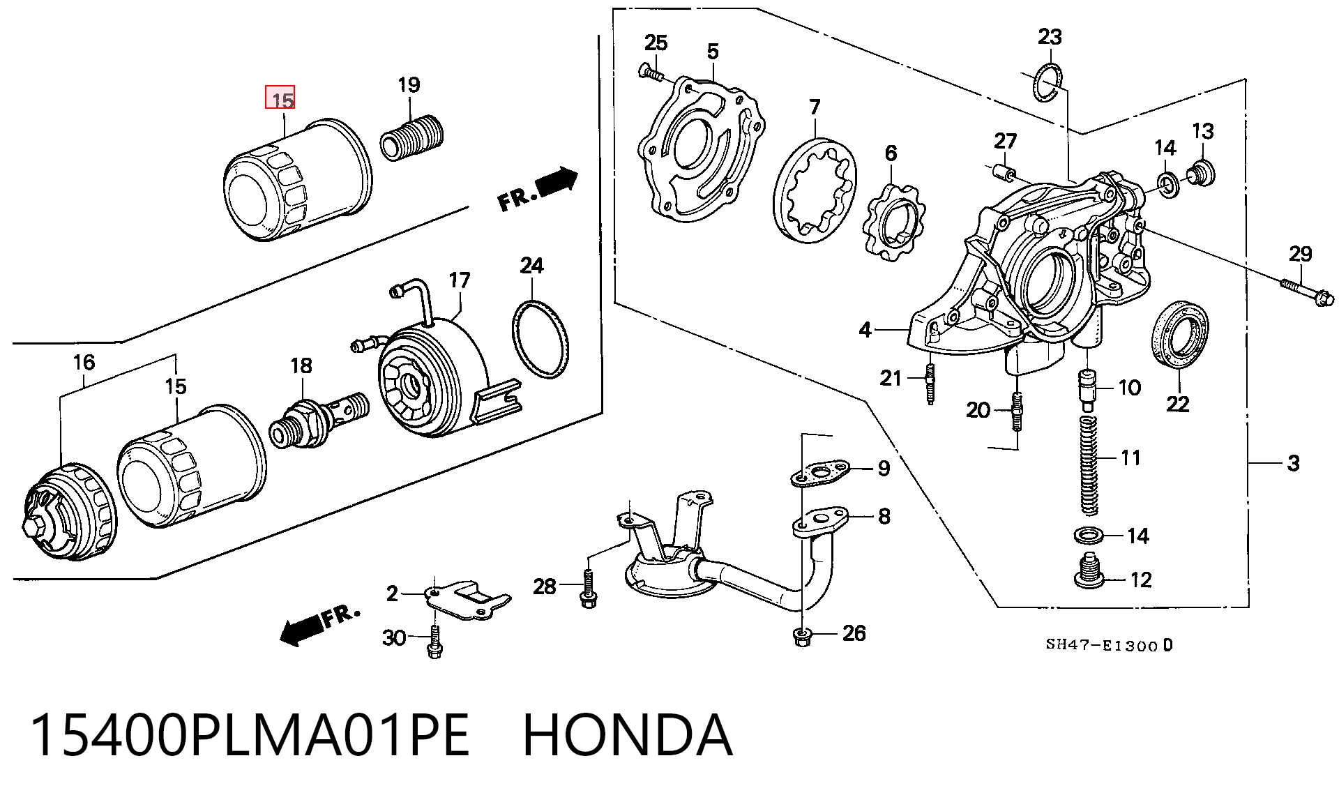 15400PLMA01PE Honda Filtro de óleo