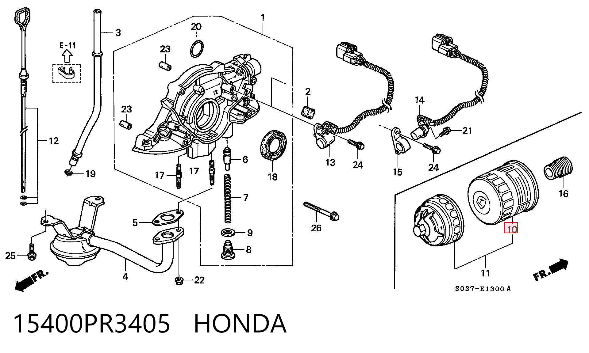15400PR3405 Honda Filtro de óleo