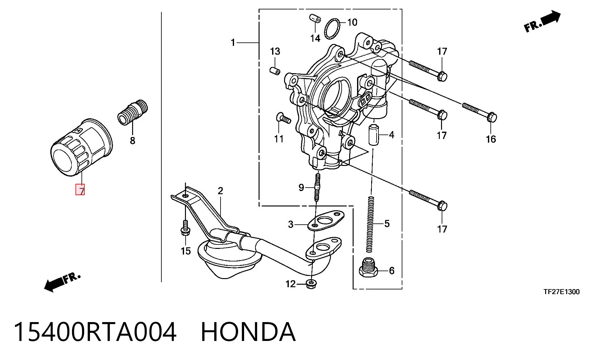 15400RTA004 Honda Filtro de óleo