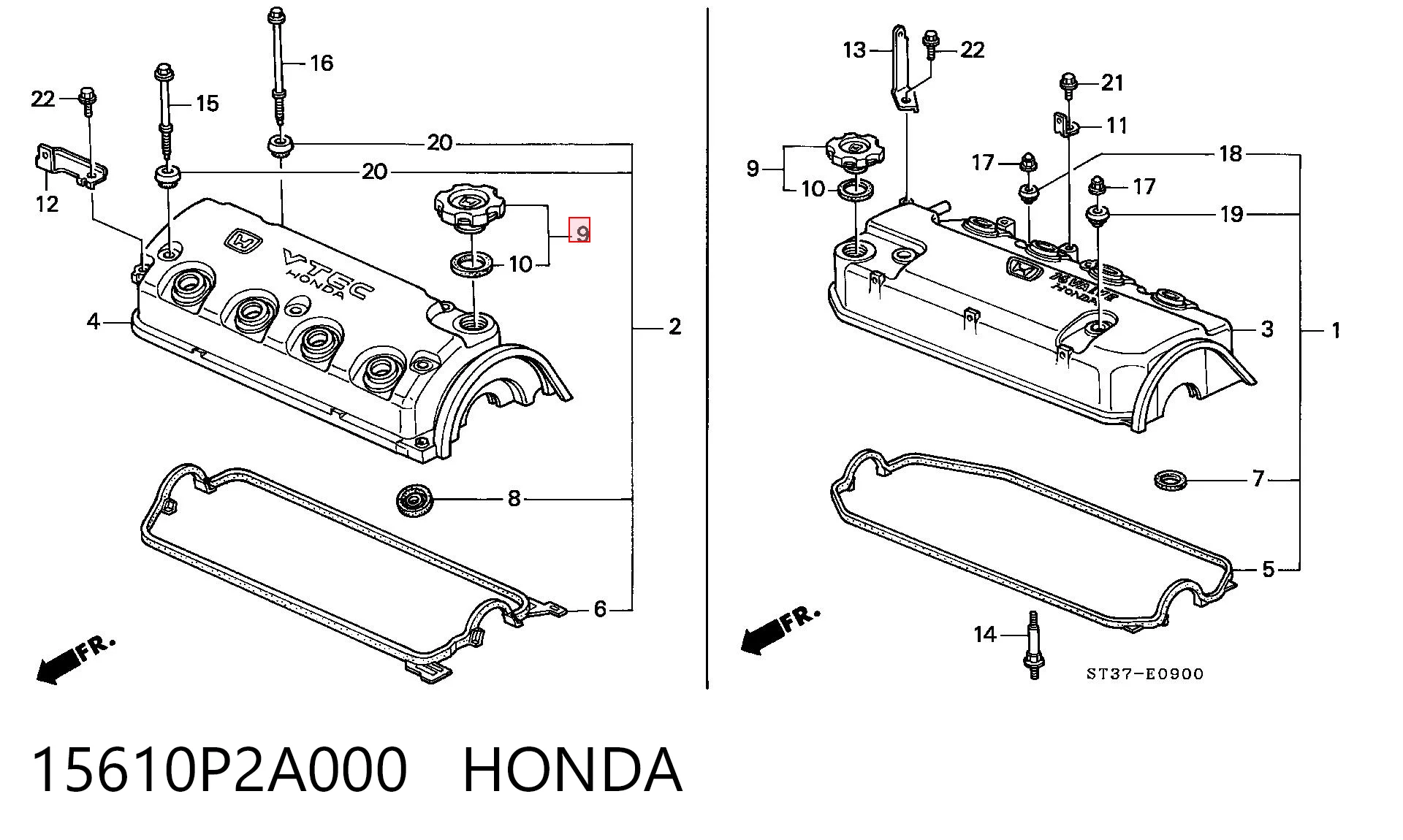 15610P2A000 Honda Tampa do gargalho de enchimento de óleo