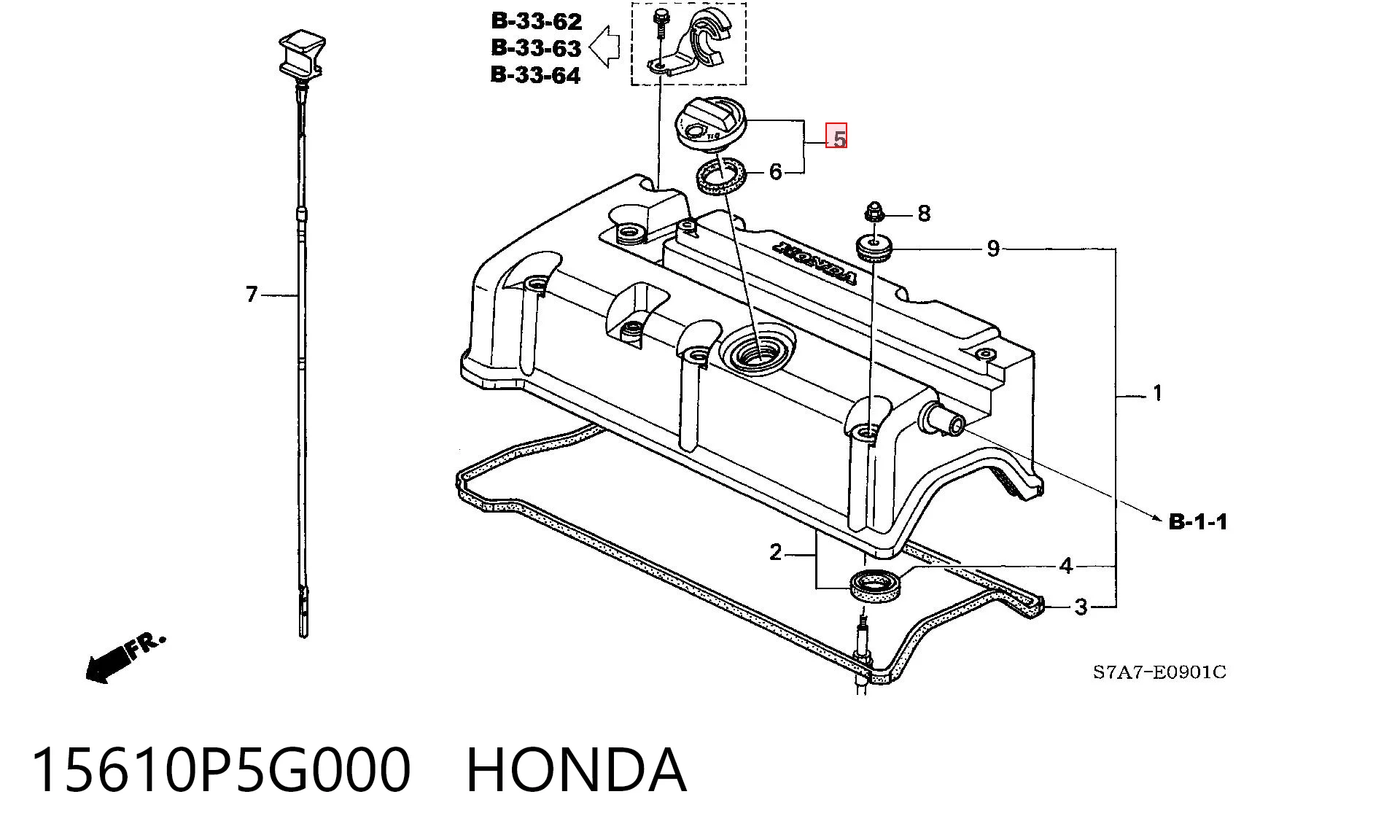 15610P5G000 Honda Tampa do gargalho de enchimento de óleo