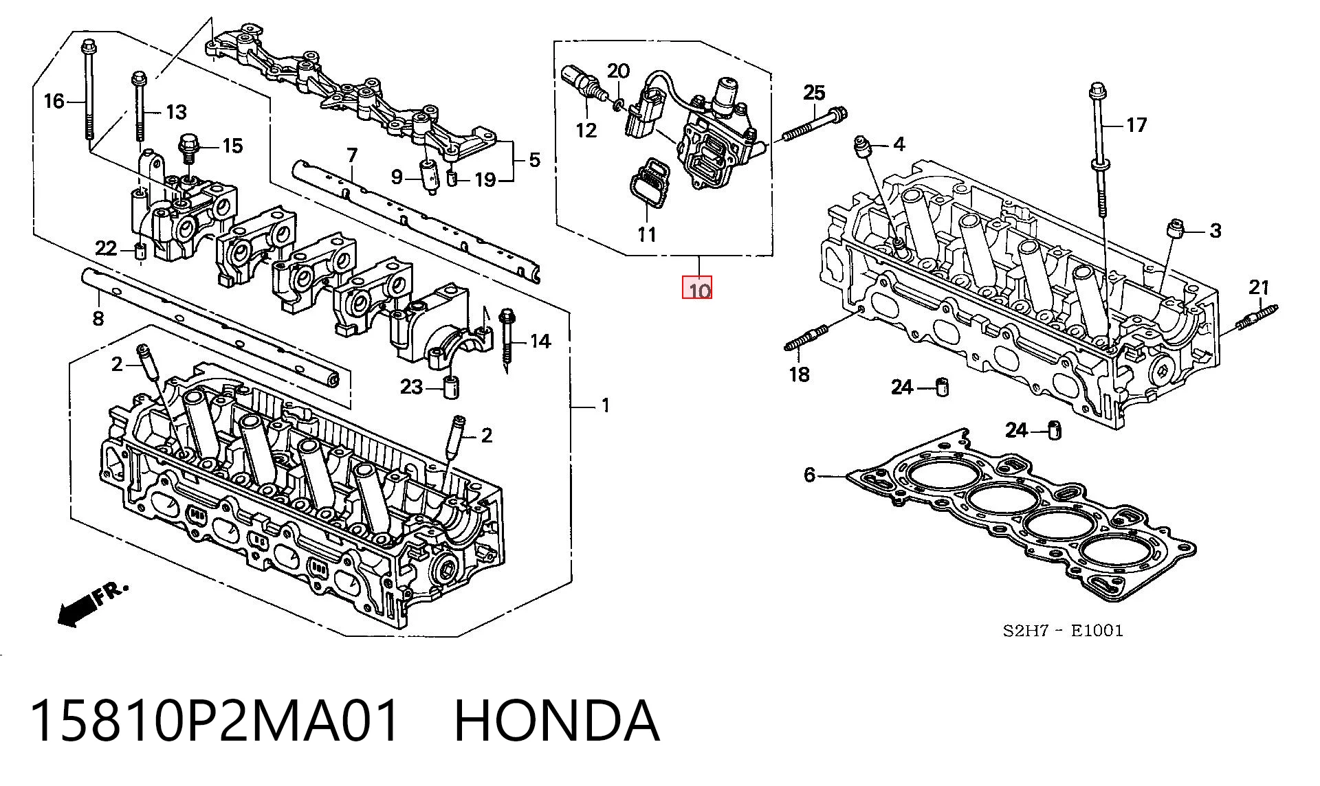 Válvula eletromagnética de posição (de fases) da árvore distribuidora Honda HR-V  GH ao melhor preço