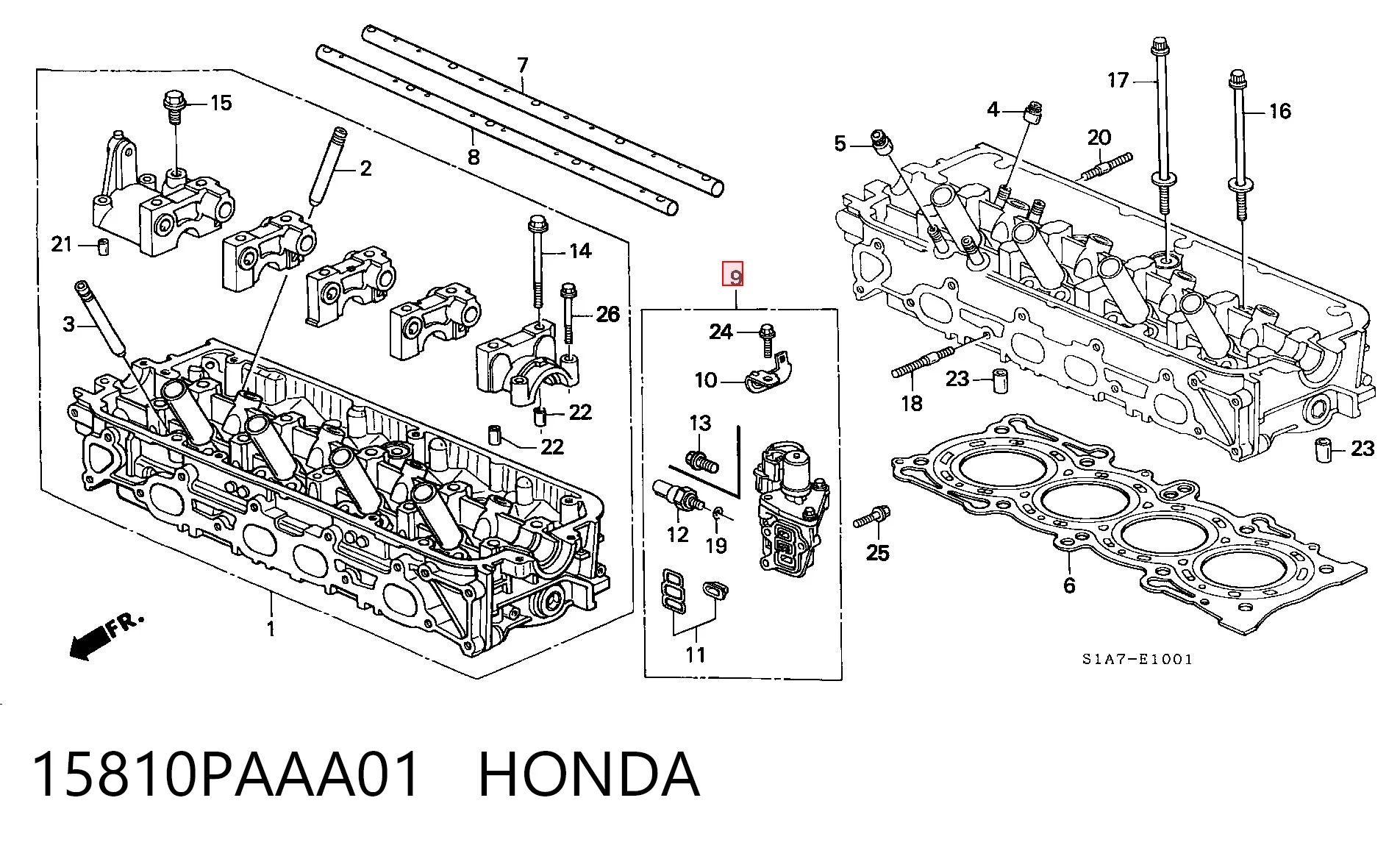 15810PAAA01 Honda Válvula eletromagnética de posição (de fases) da árvore distribuidora