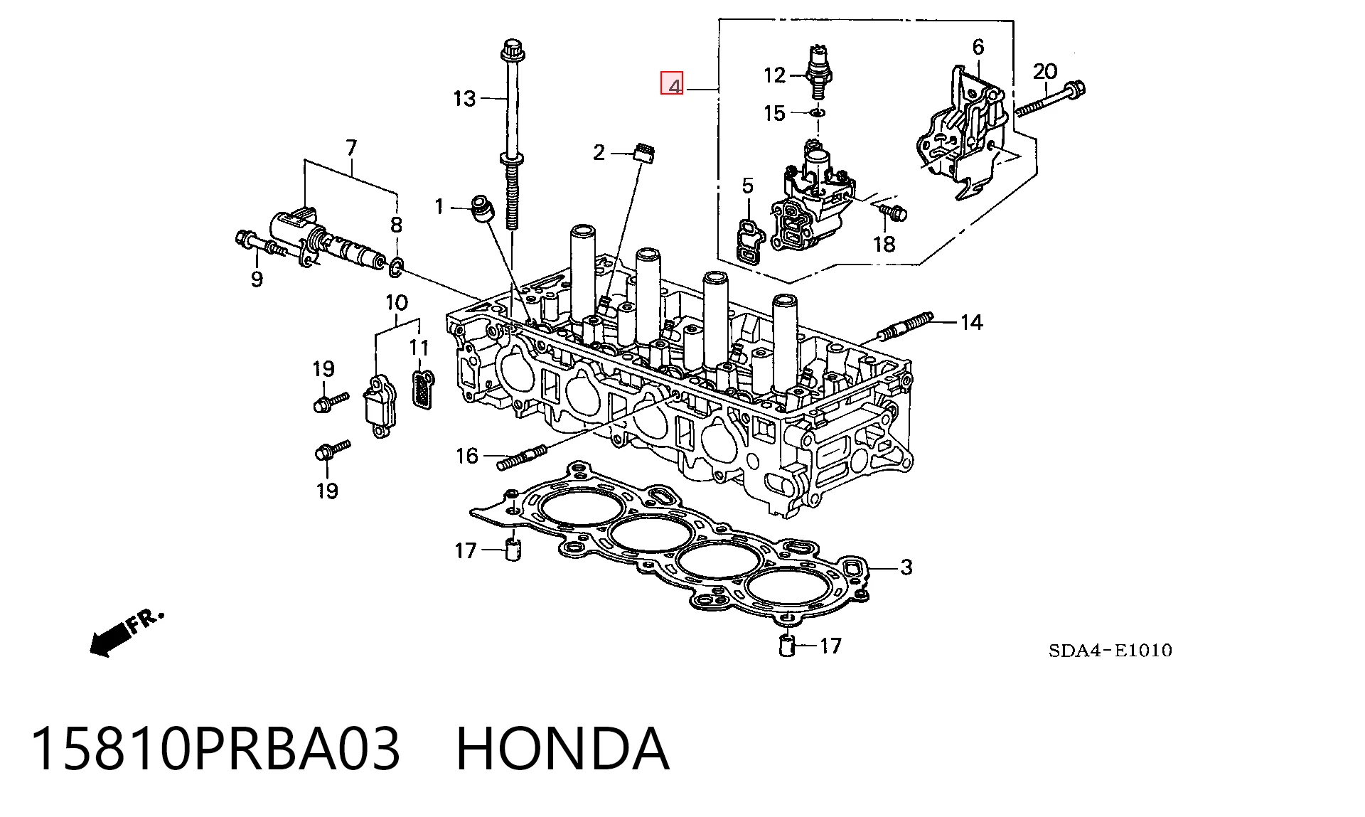 15810PRBA03 Honda Válvula eletromagnética de posição (de fases) da árvore distribuidora
