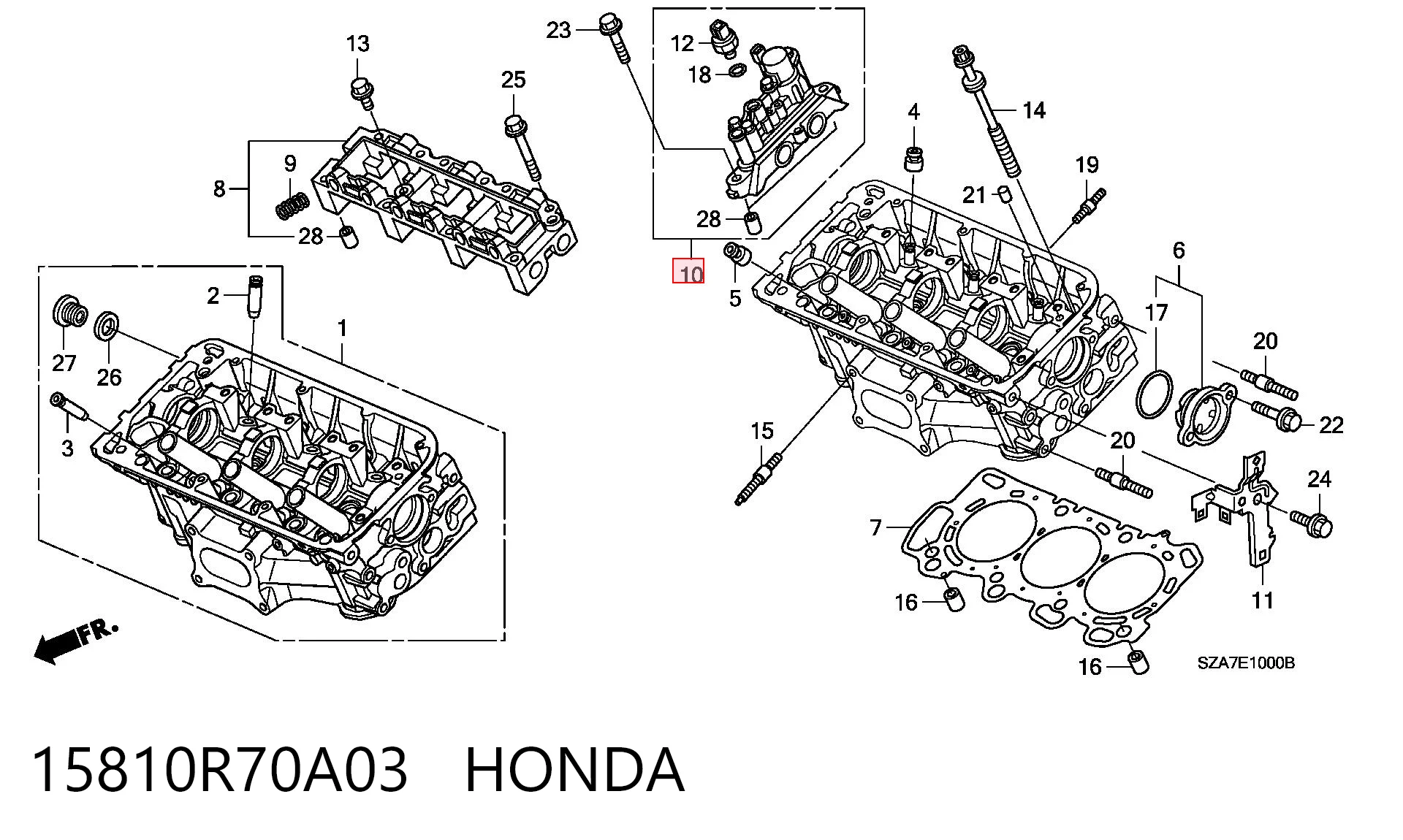 15810R70A03 Honda Válvula eletromagnética de posição (de fases) da árvore distribuidora