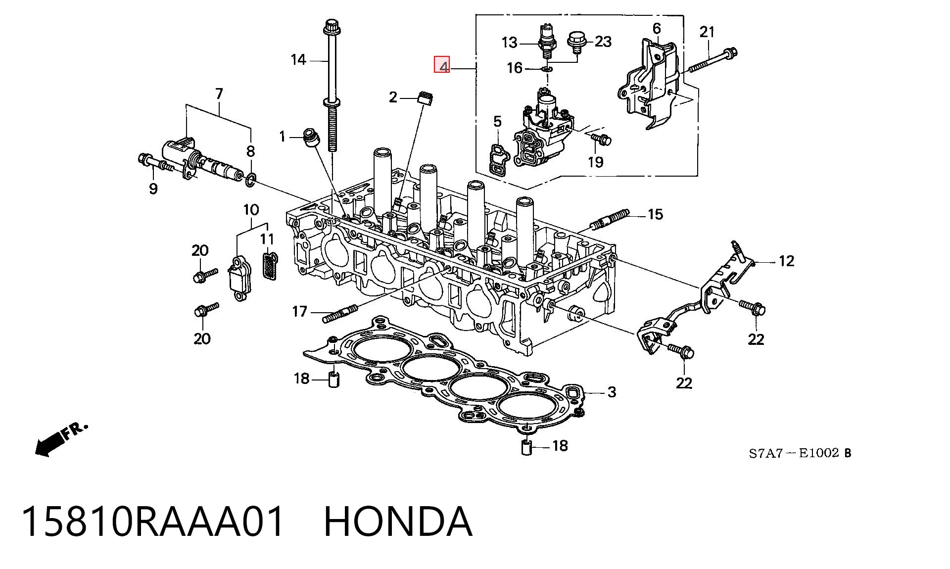 15810RAAA01 Honda Regulador das fases de distribuição de gás