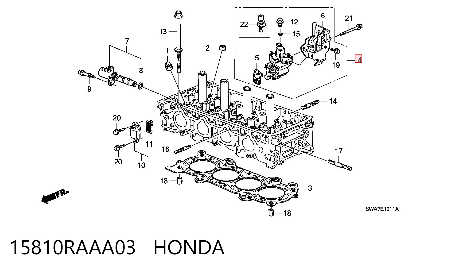 15810RAAA03 Honda Regulador das fases de distribuição de gás