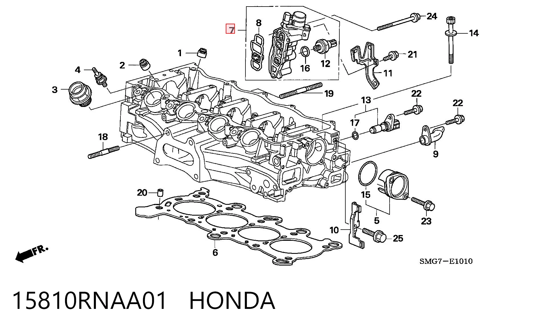15810RNAA01 Honda Válvula eletromagnética de posição (de fases) da árvore distribuidora
