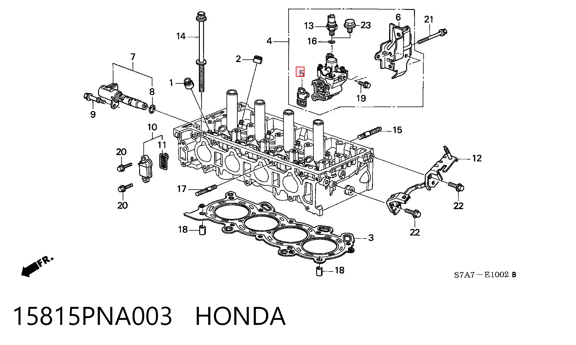 15815PNA003 Honda Vedante de válvula de ventilação de cárter
