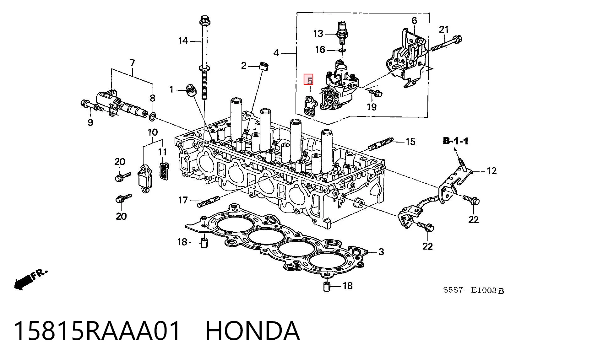 15815RAAA01 Honda Vedante de válvula de ventilação de cárter