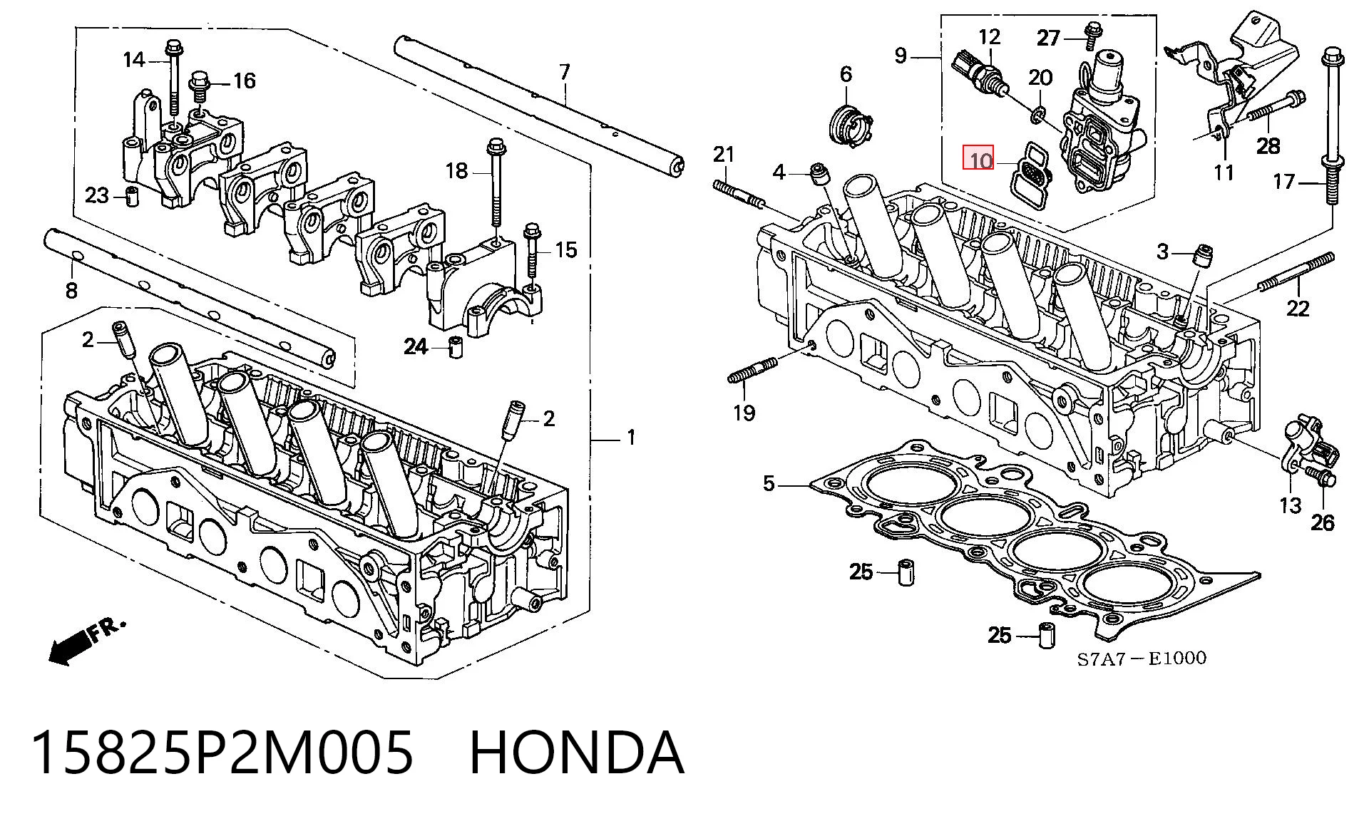 15825P2M005 Honda Vedante de válvula de regulação de pressão de óleo de motor