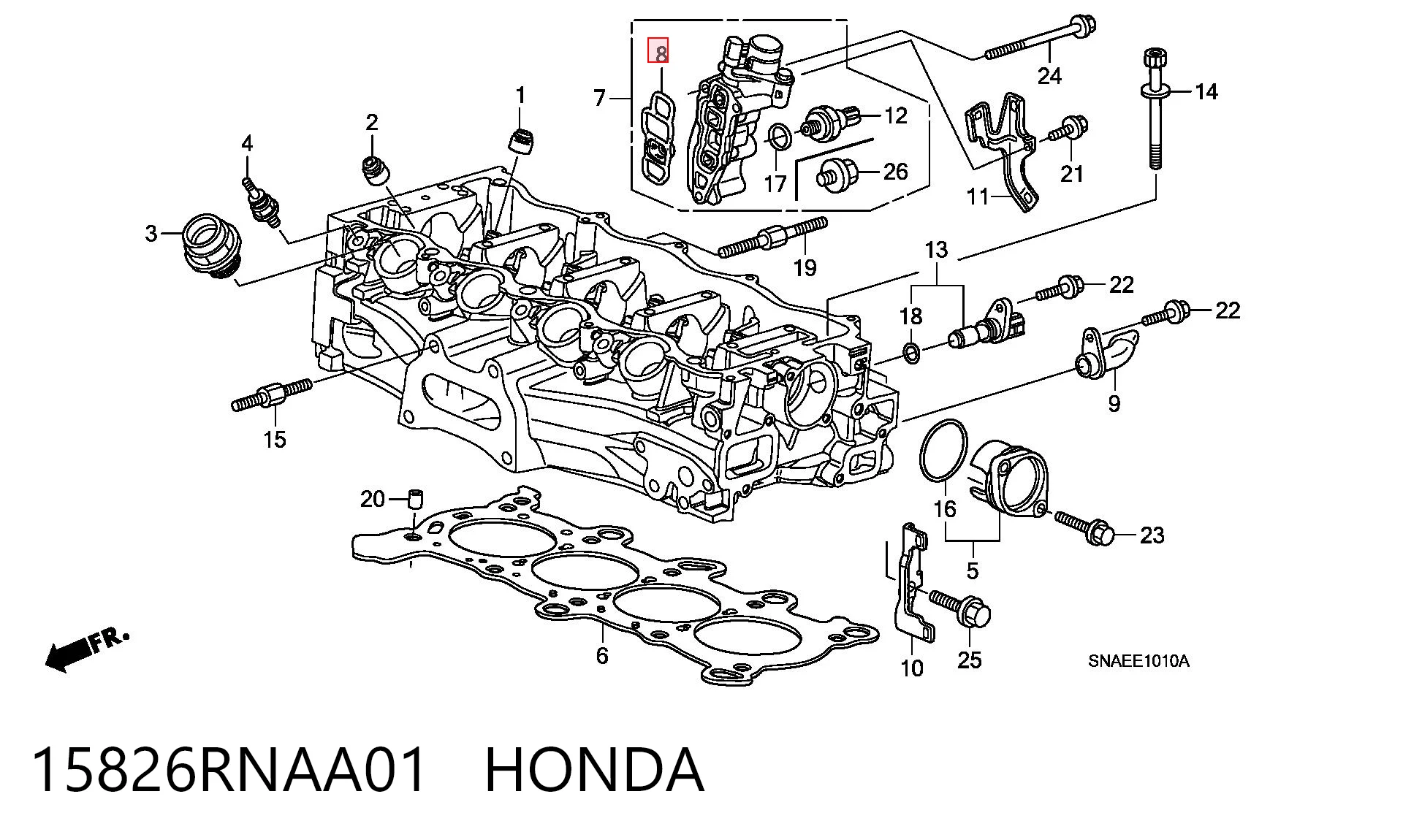15826RNAA01 Honda Vedante de adaptador do filtro de óleo