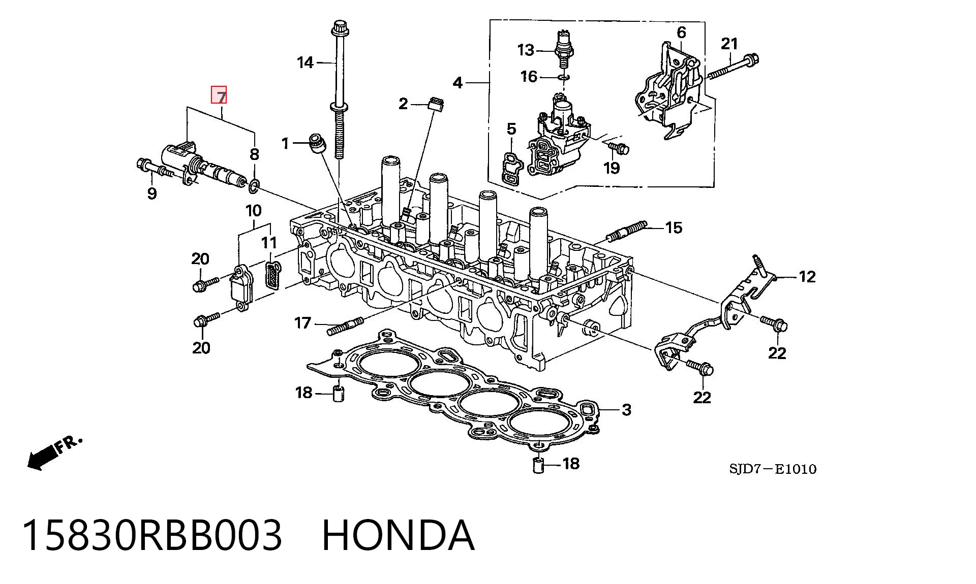 15830RBB003 Honda Válvula eletromagnética de posição (de fases) da árvore distribuidora