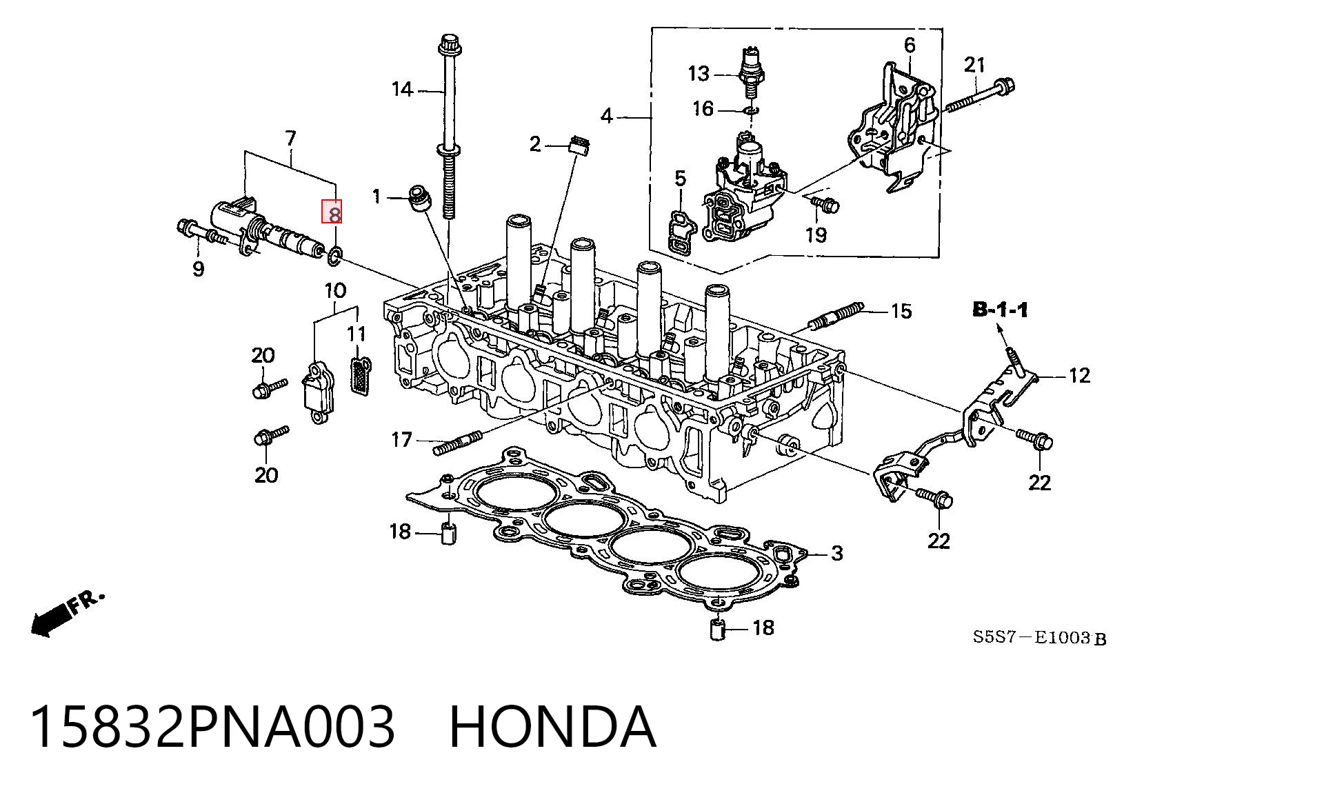 15832PNA003 Honda Vedante de regulador das fases de distribuição de gás