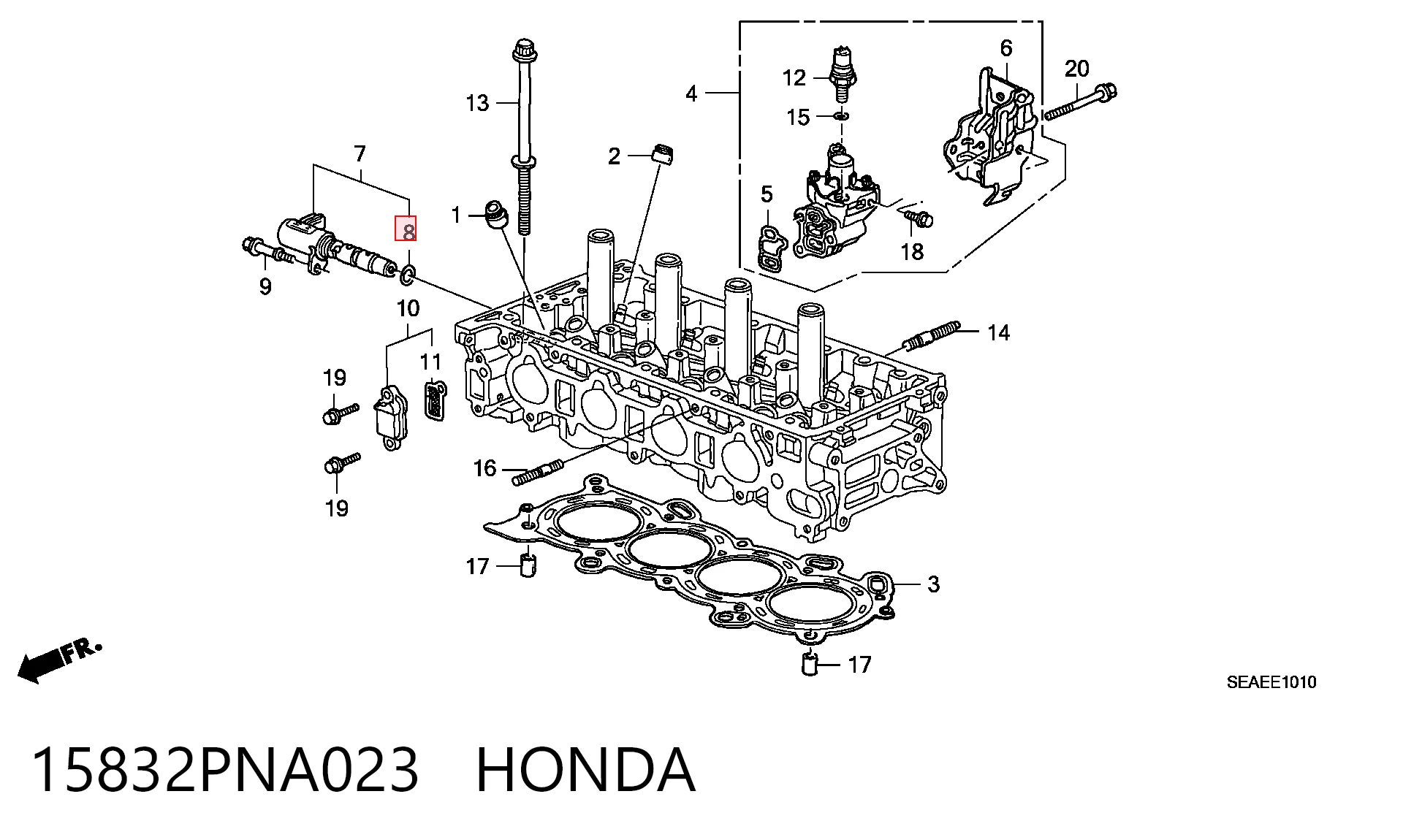 15832PNA023 Honda Vedante de regulador das fases de distribuição de gás
