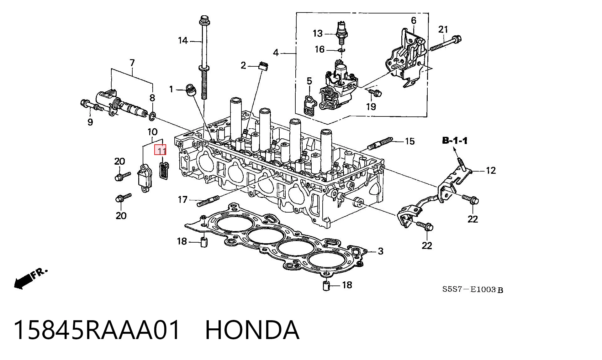 15845RAAA01 Honda Filtro de regulador das fases de distribuição de gás
