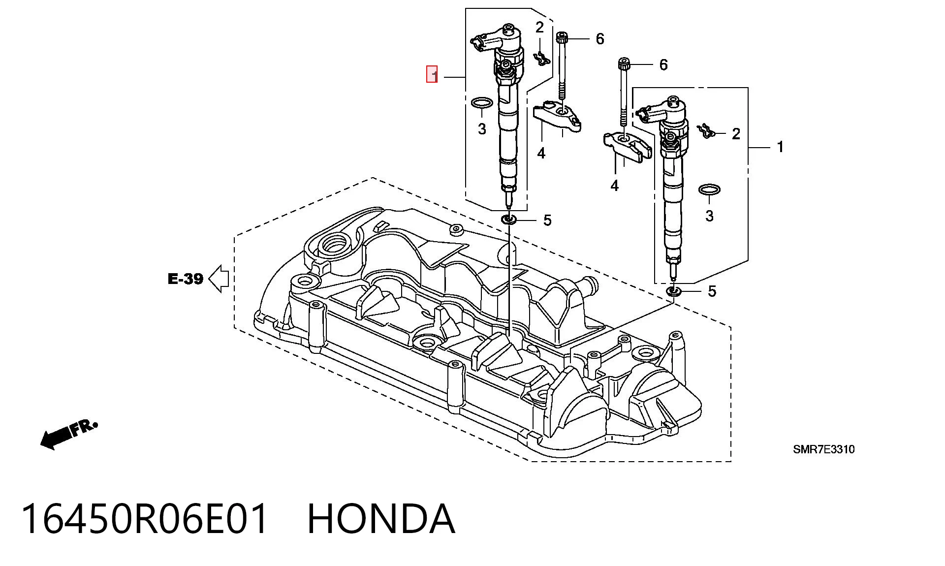 16450R06E01 Honda Injetor de injeção de combustível