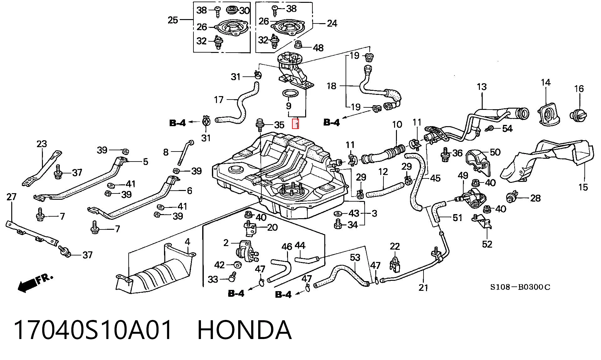 17040S10A01 Honda Elemento de turbina da bomba de combustível