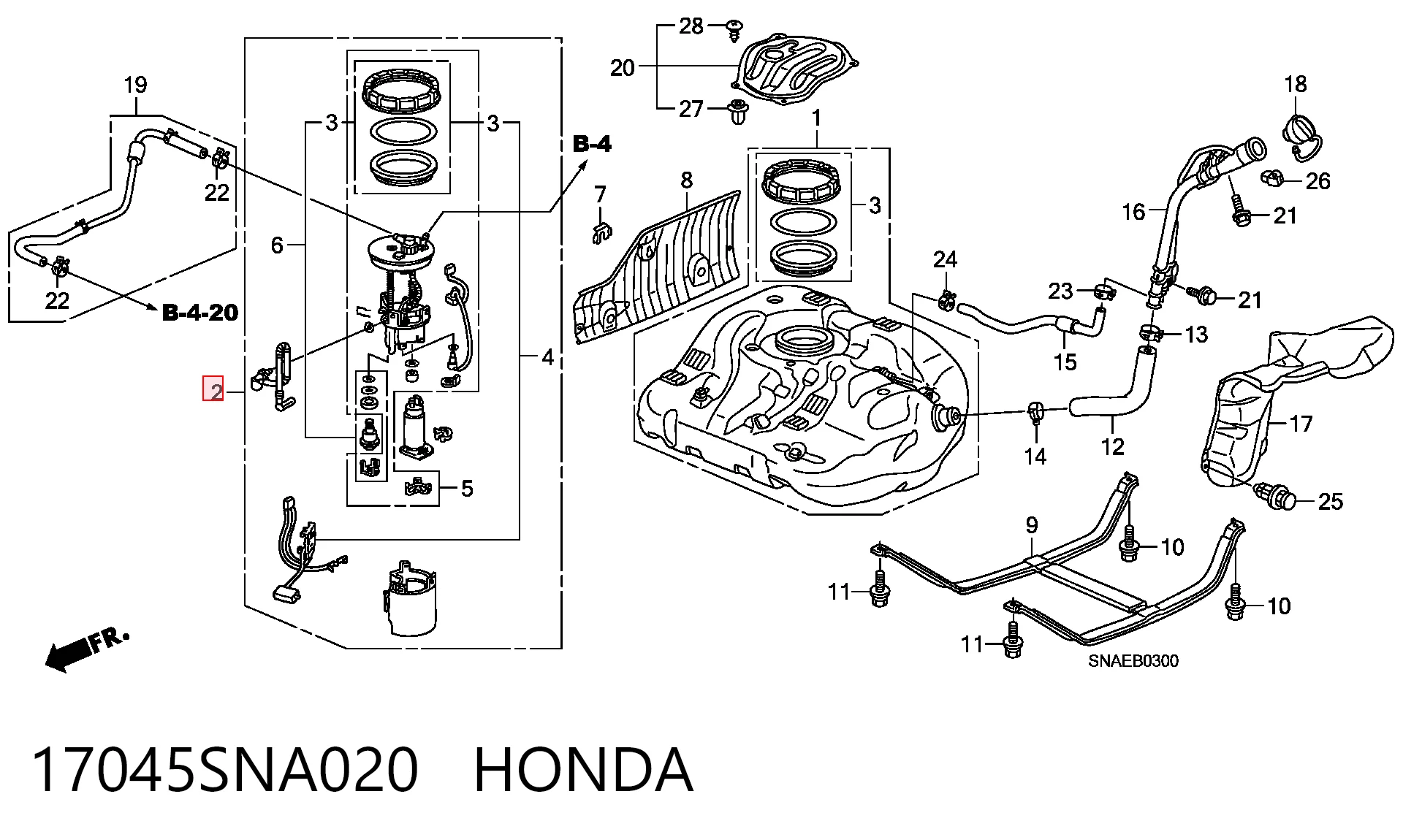  Módulo de bomba de combustível com sensor do nível de combustível Honda Civic VIII hatchback (FK, FN) (2005 - 2012) VIII