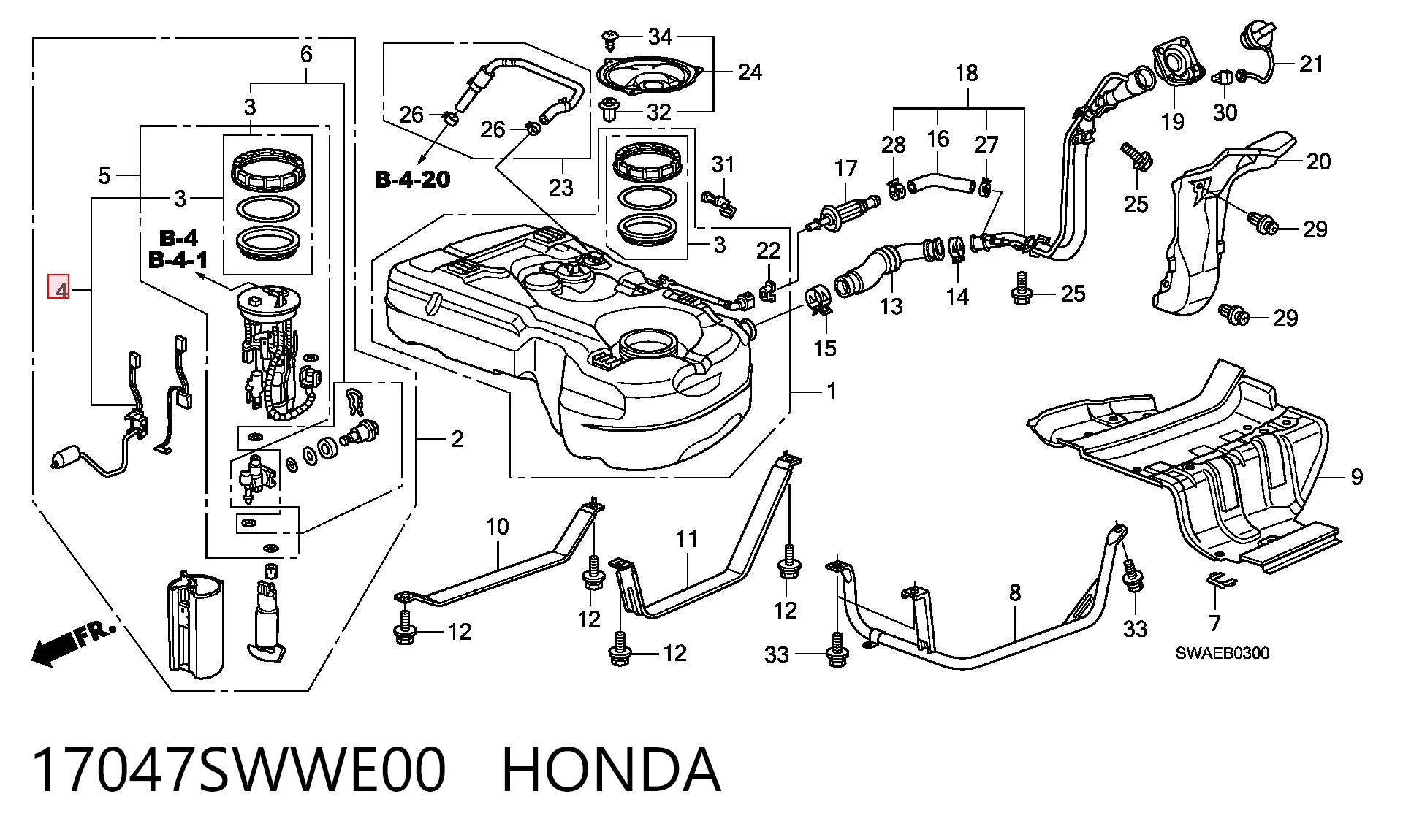 Sensor do nível de combustível no tanque Honda CR-V RE ao melhor preço