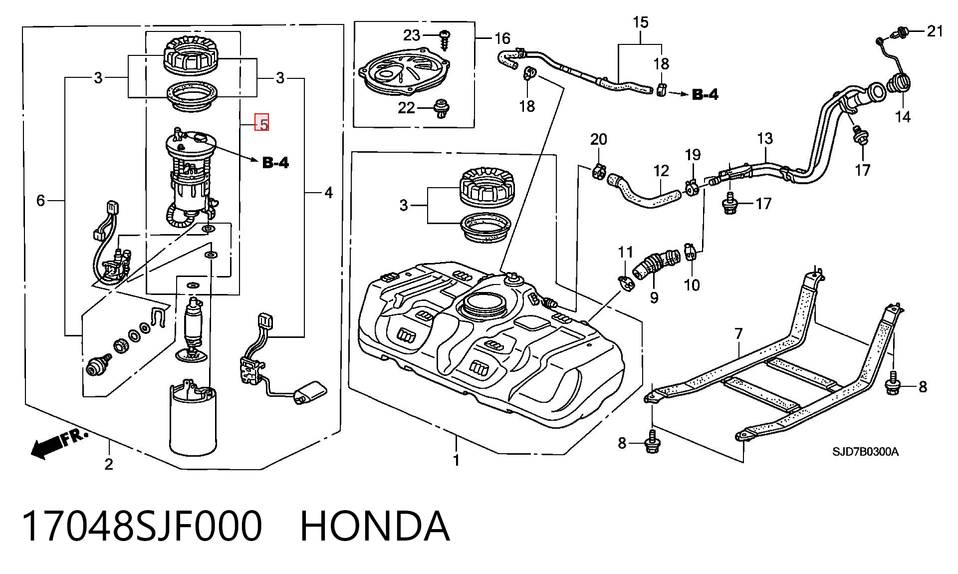 17048SJF000 Honda Filtro de combustível