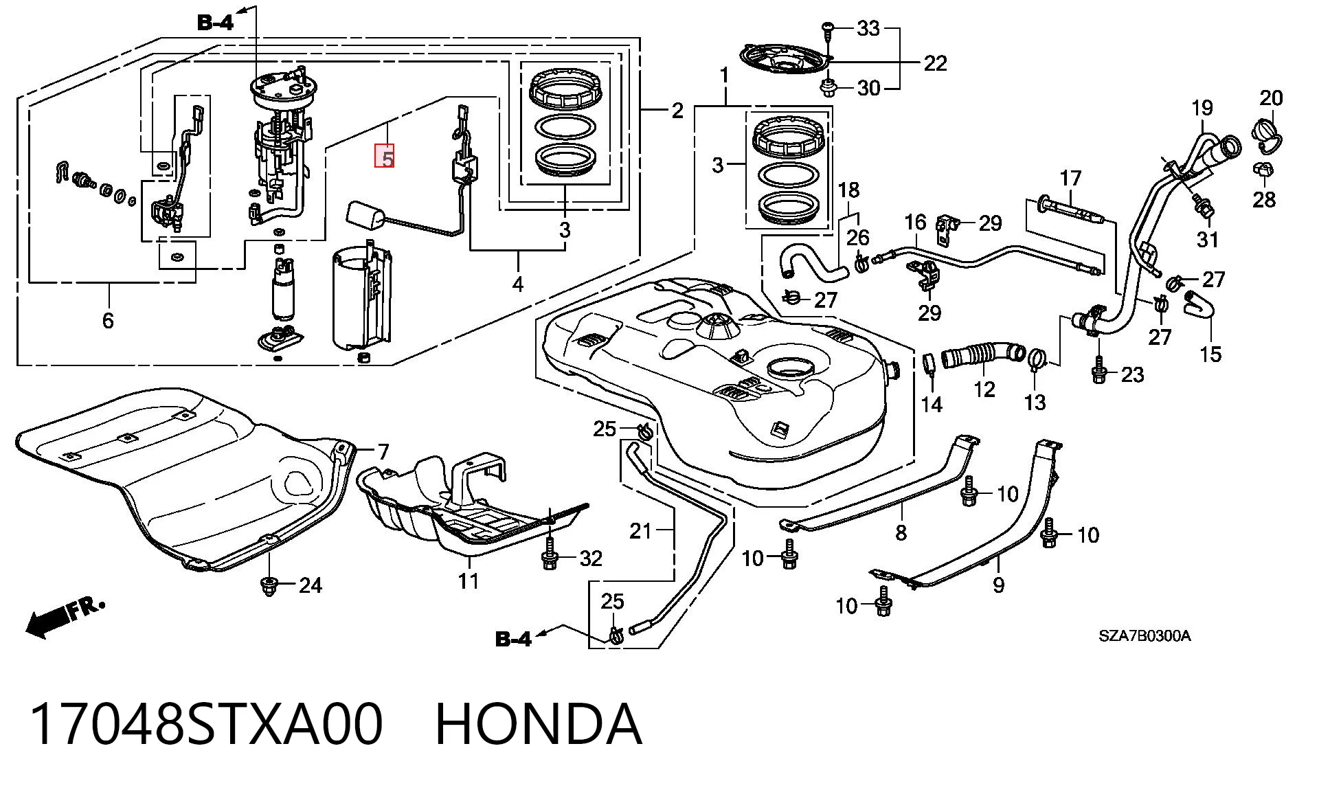17048STXA00 Honda Filtro de combustível