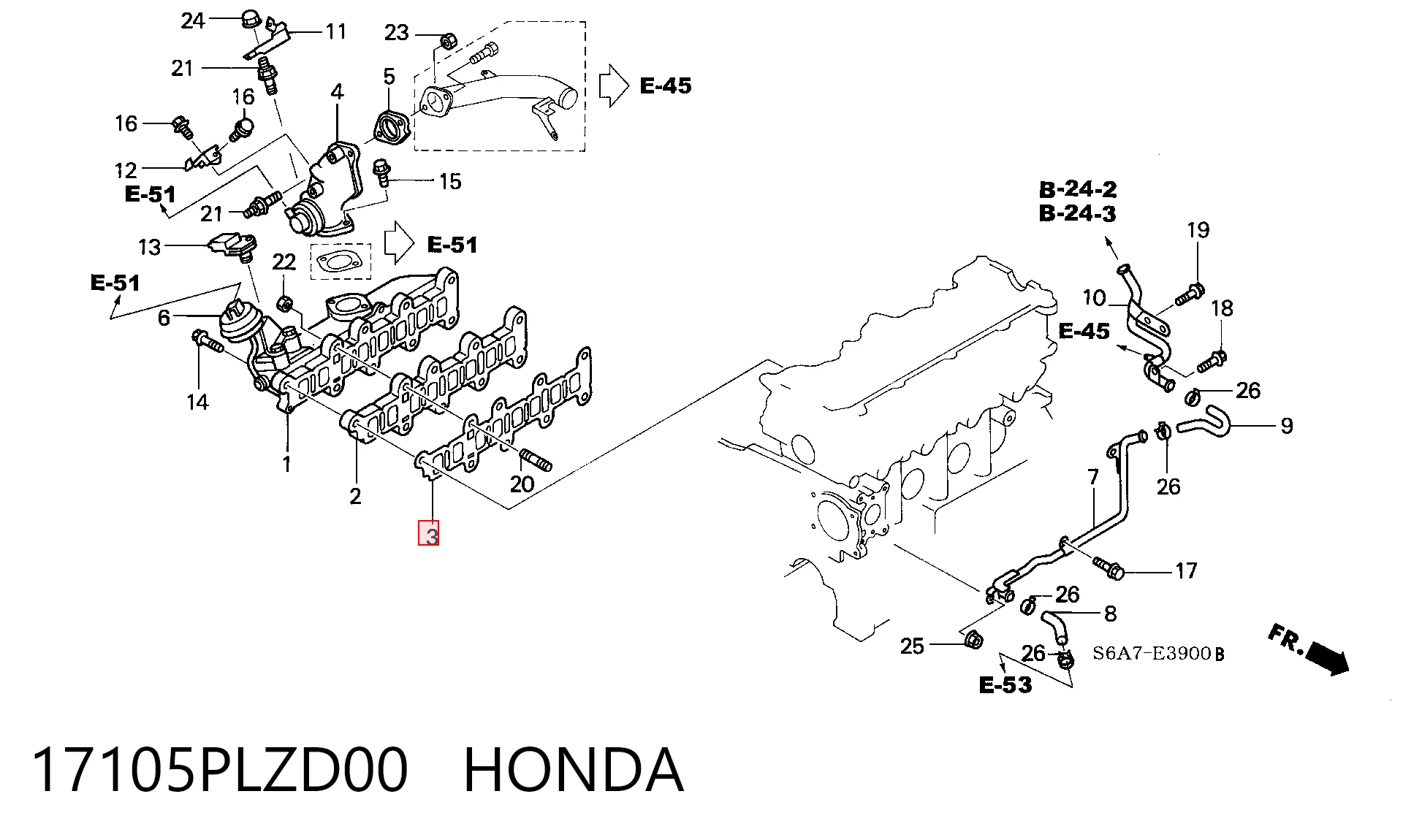 97240455 Peugeot/Citroen Vedante de tubo coletor de admissão