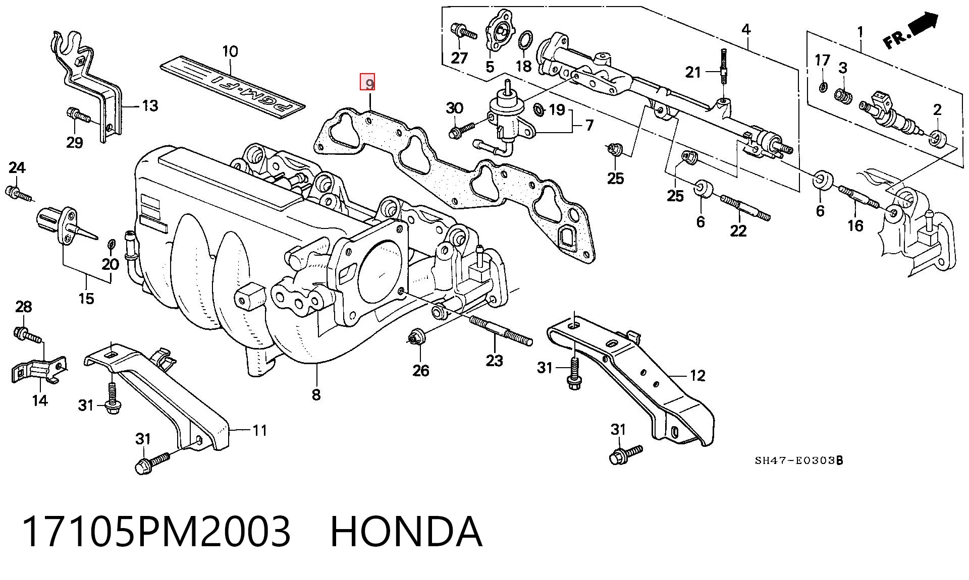 Vedante de tubo coletor de admissão Honda Civic IV ED, EF ao melhor preço