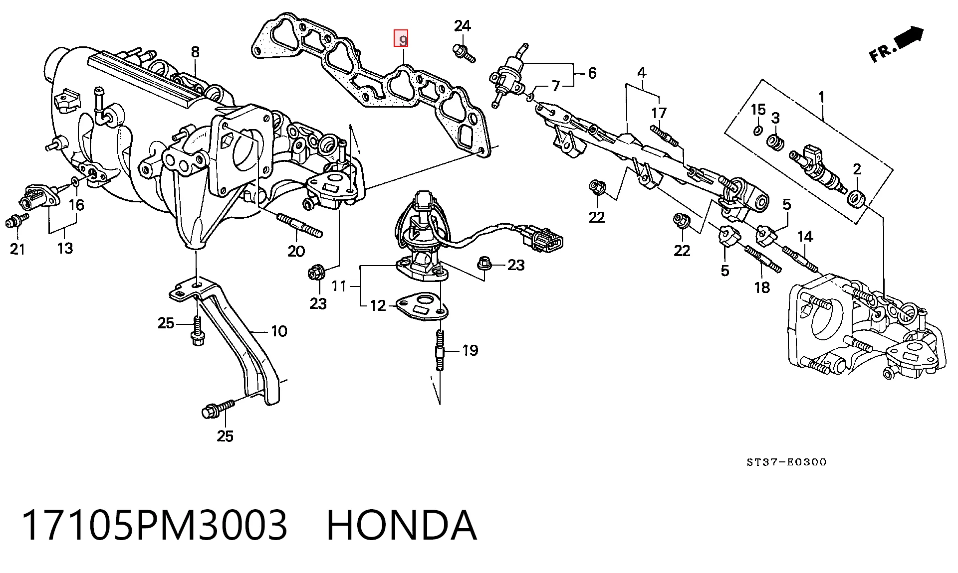 Vedante de tubo coletor de admissão Honda Civic V EG