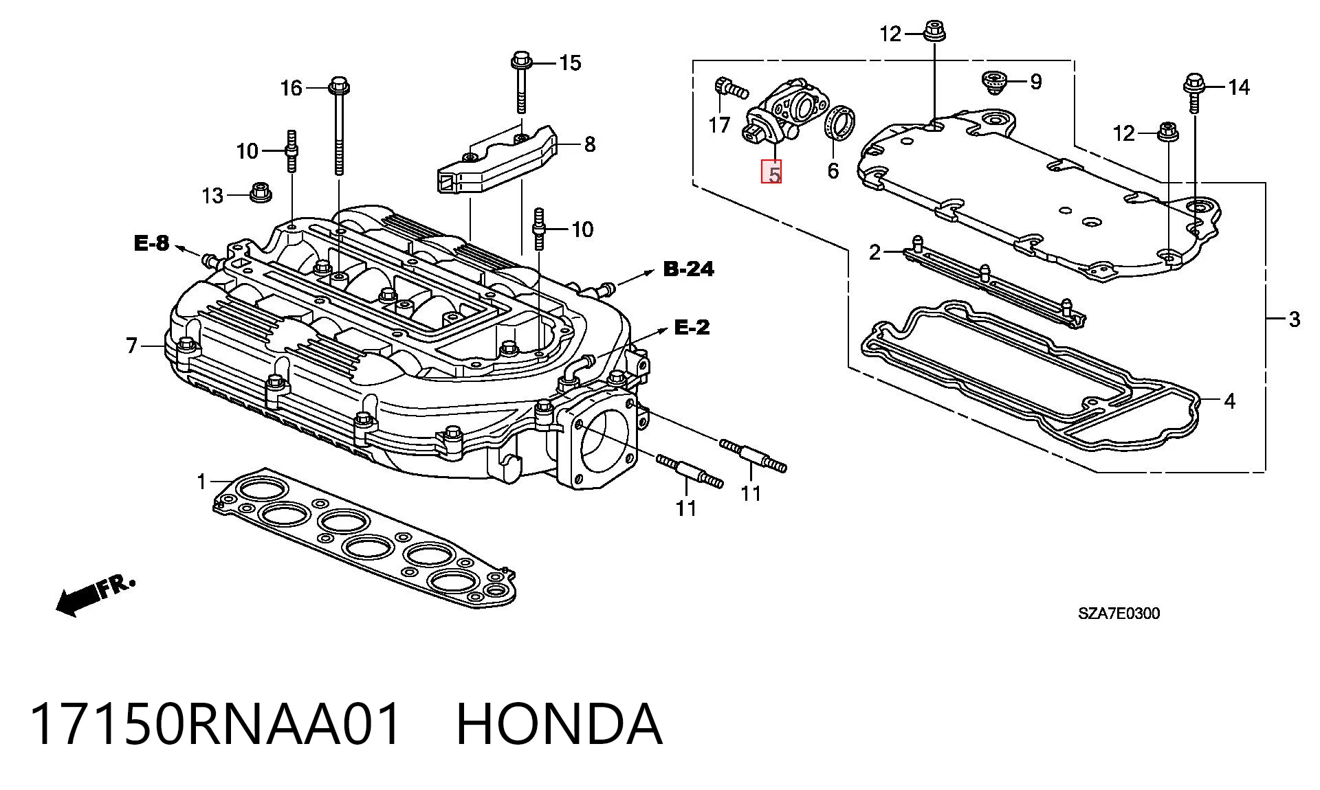 17150RNAA01 Honda Válvula (regulador) de marcha a vácuo