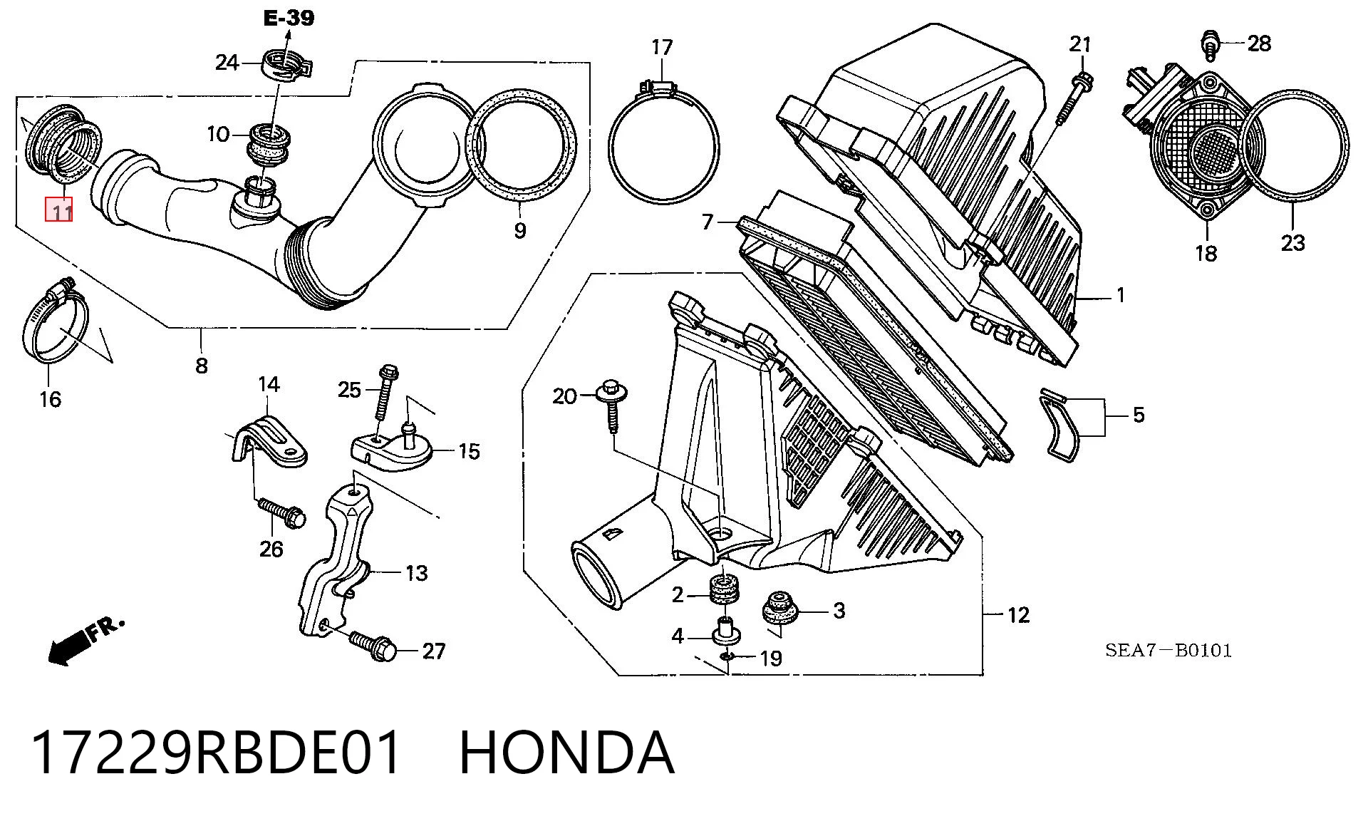 17229RBDE01 Honda