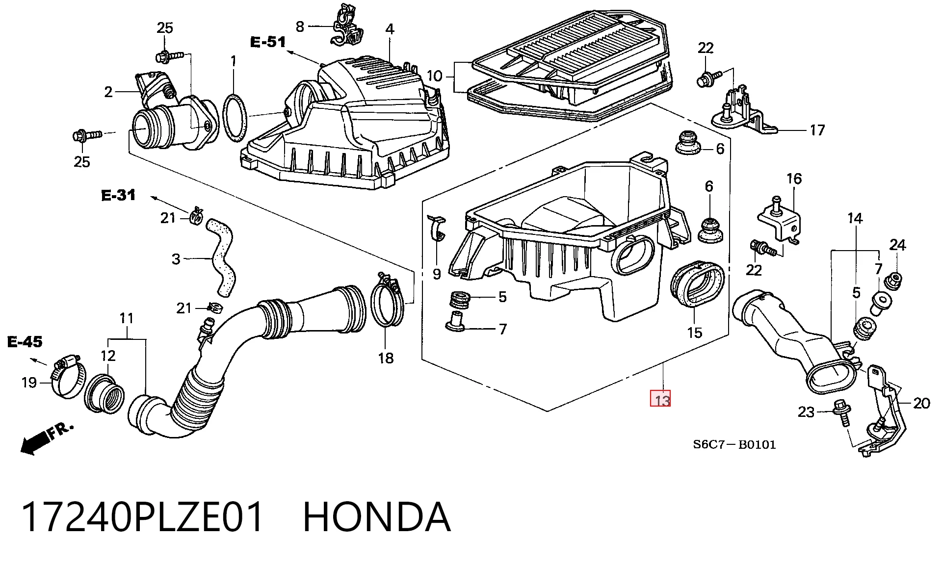 17240PLZE01 Honda