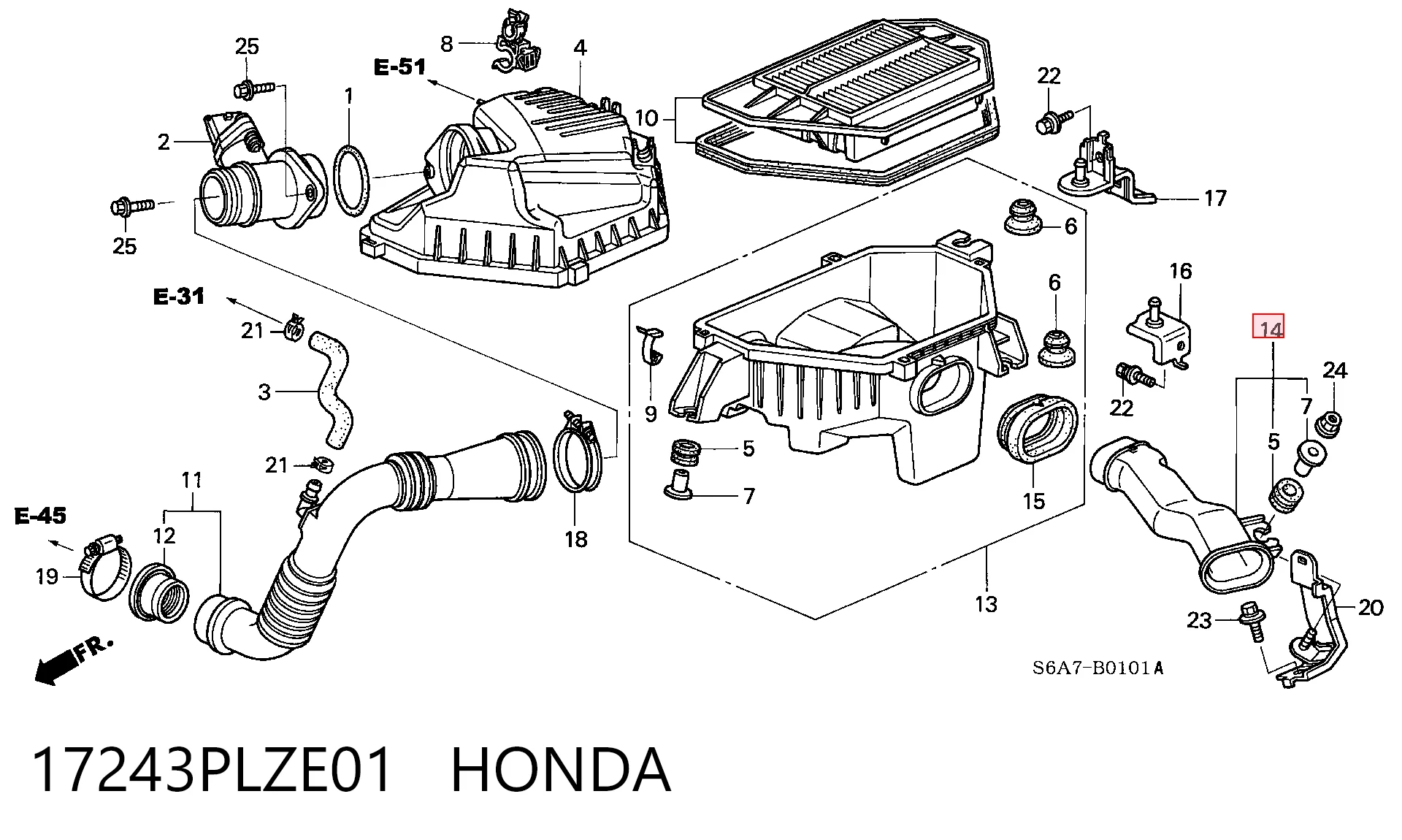 17243PLZE01 Honda