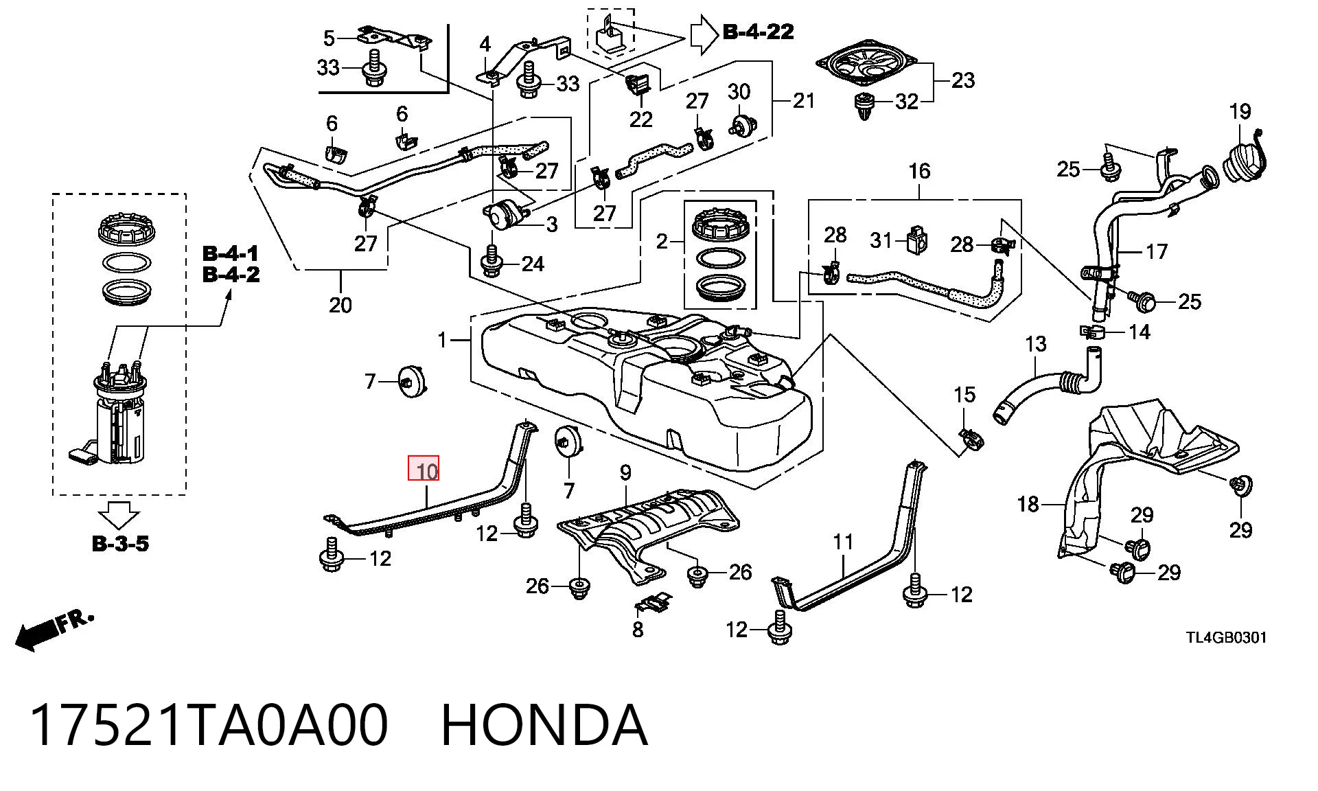 17521TA0A00 Honda 